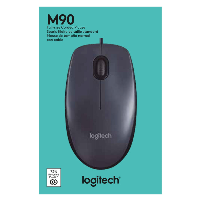 Logitech® Mouse M90 - GREY - USB - N/A - EWR2 - HENDRIX CLOSED BOX M90-0