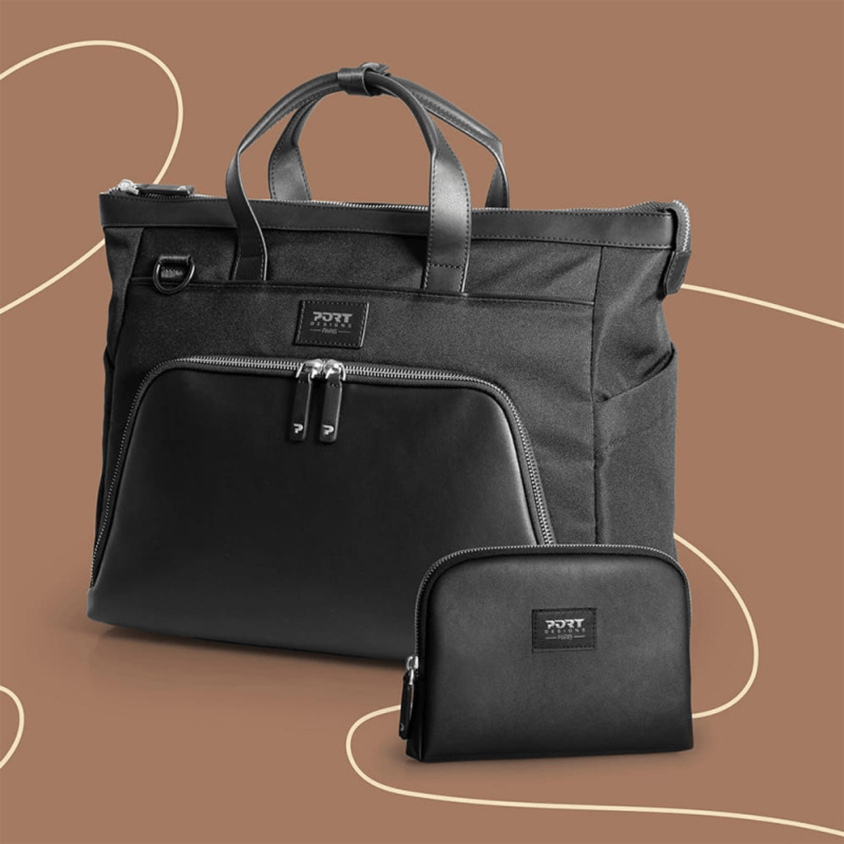 PORT MUSE SIGNATURE business 16" laptop handbag - clutch bag included-16