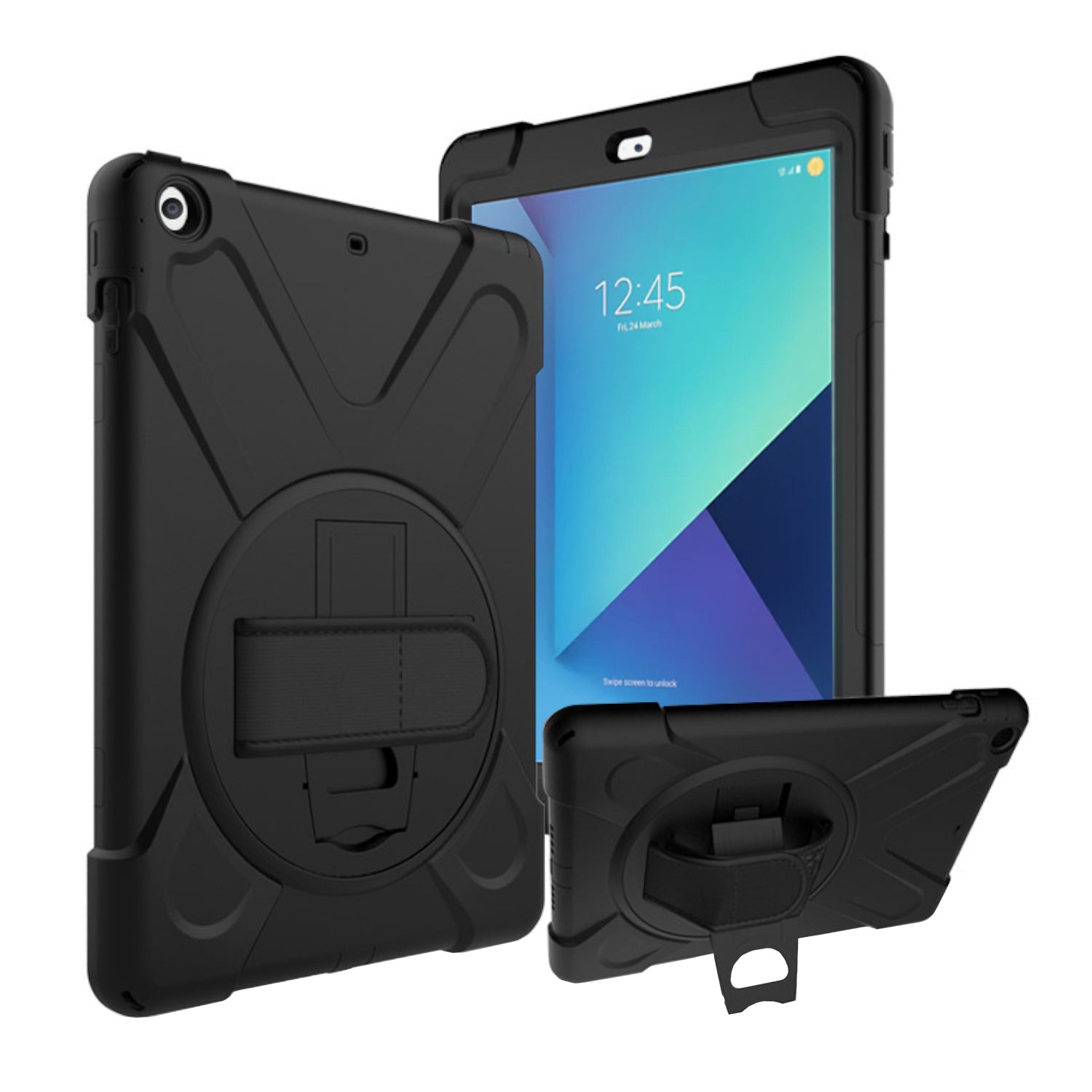 Port Designs Pro Shock 360 Rugged Protective and Rotative Folio for Samsung Galaxy Tab A9+ - Black-2