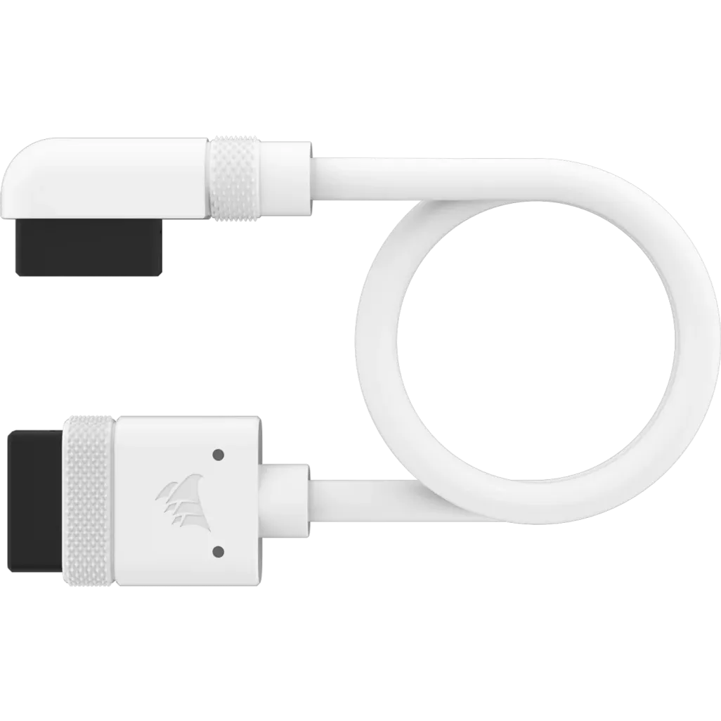 CORSAIR iCUE LINK Cable; 2x 200mm with Straight/Slim 90° connectors; White