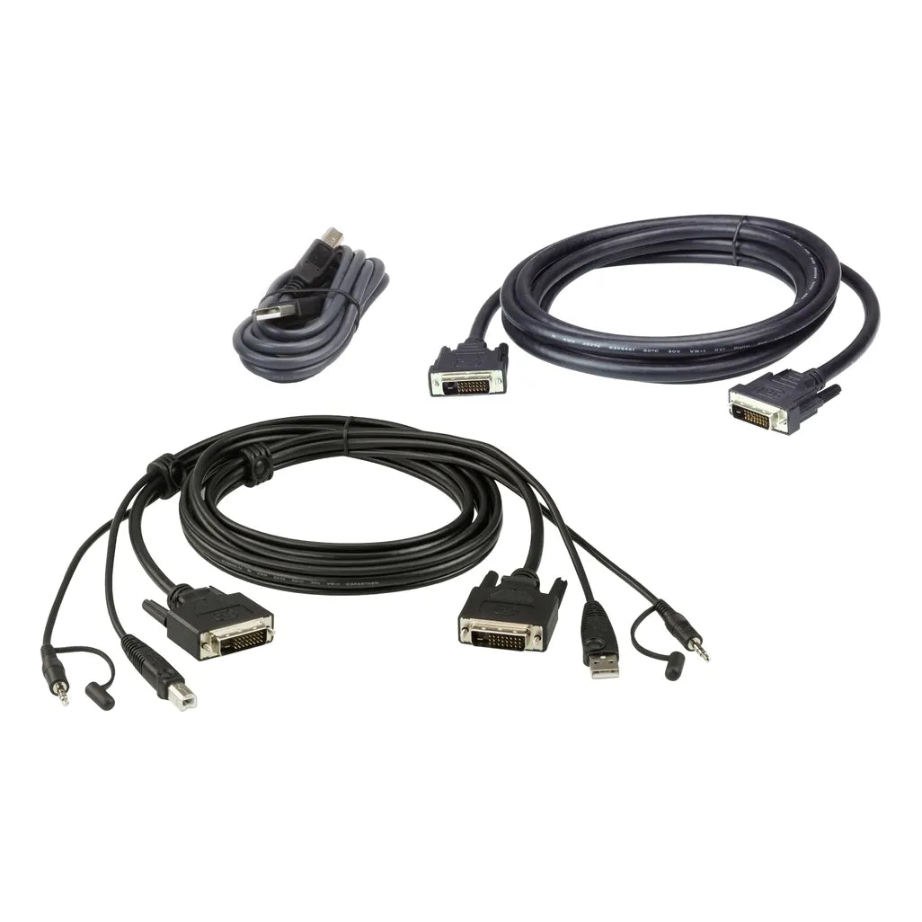 ATEN 1.8M USB DVI-D Dual Link Dual Display Secure KVM Cable Kit