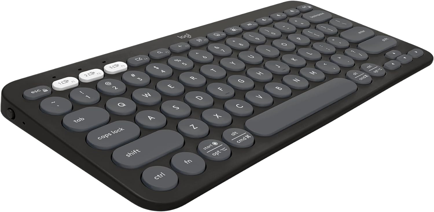 Logitech 920-011851 K380s Pebble Keys 2 Multi-Device Bluetooth Keyboard, Tonal Graphite