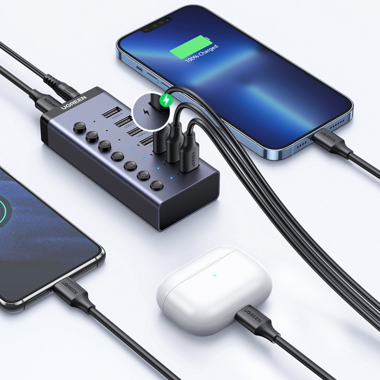 UGreen 7 in 1 USB 3.0 Hub-Grey-4