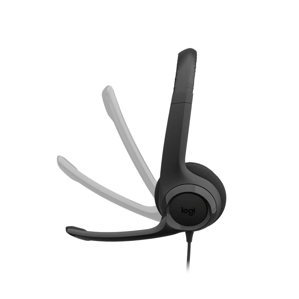 LOGI H390 981-001576 Black USB-C Stereo headset adjustable headband Noise cancelling Mic rotating microphone