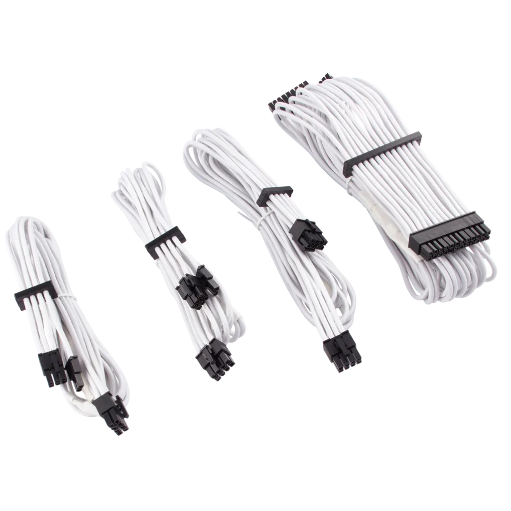 Corsair Premium Individually Sleeved White PSU Cable Kit Starter Package