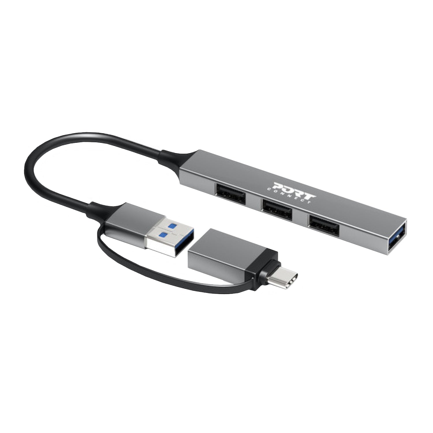 Port Connect USB Type-C to 4-port USB-A 3.0/2.0 Hub-1