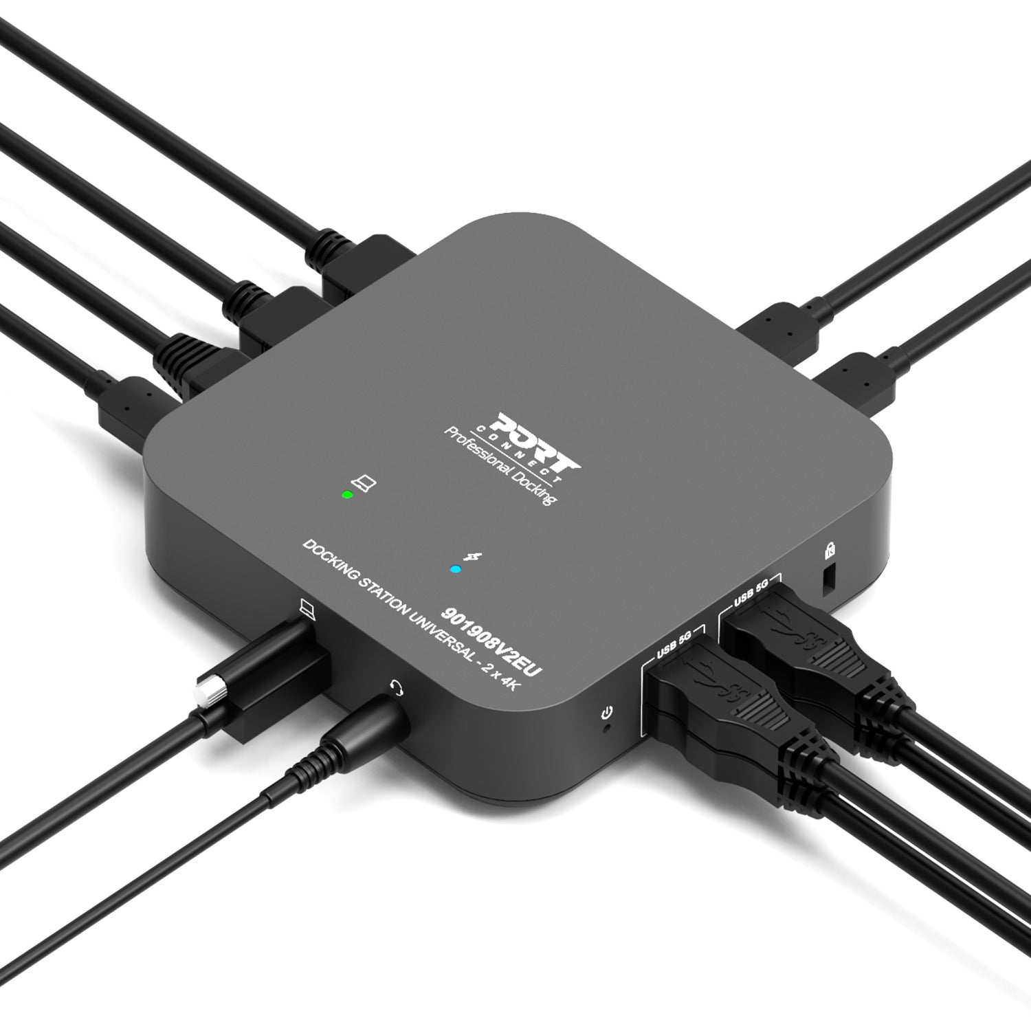 Port Connect Multi-port USB Type-C 2x4K Office Docking Station-4