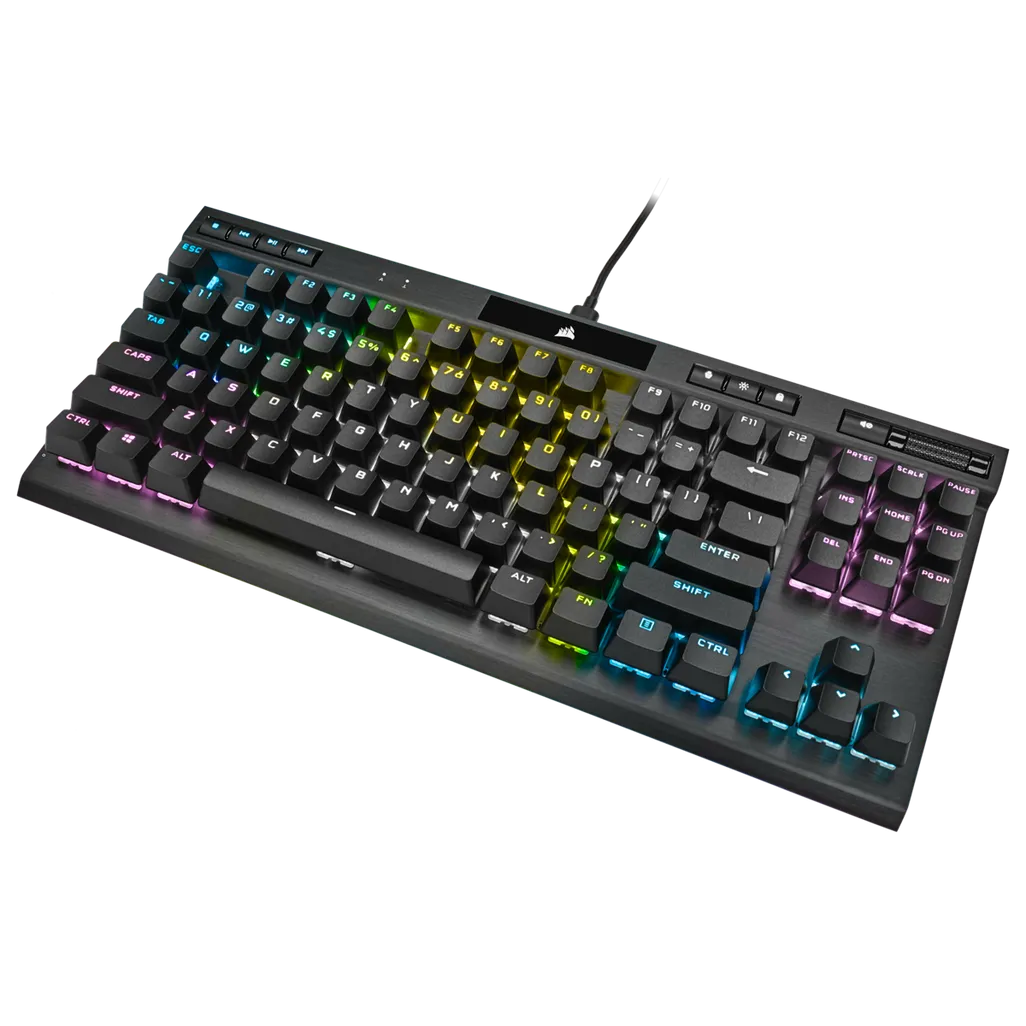 Corsair K70 RGB TKL Mechanical Gaming Keyboard; Backlit RGB LED; Cherry MX Speed Keyswitches; Black