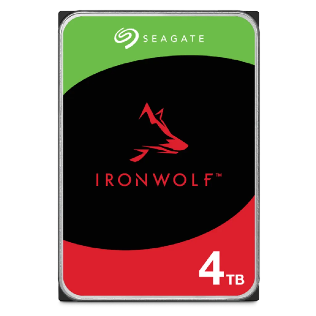 Seagate Ironwolf ST4000VN006 4TB 3.5'' HDD NAS Drives; SATA 6GB/s Interface; 1-8 Bays Supported; MUT: 180TB/Year; RV: Yes; Dual