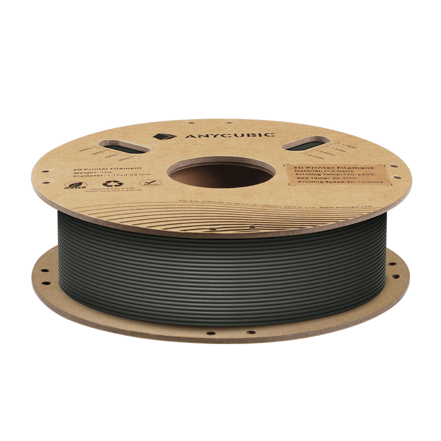 Anycubic PLA Matte Filament 1kg - Black-1