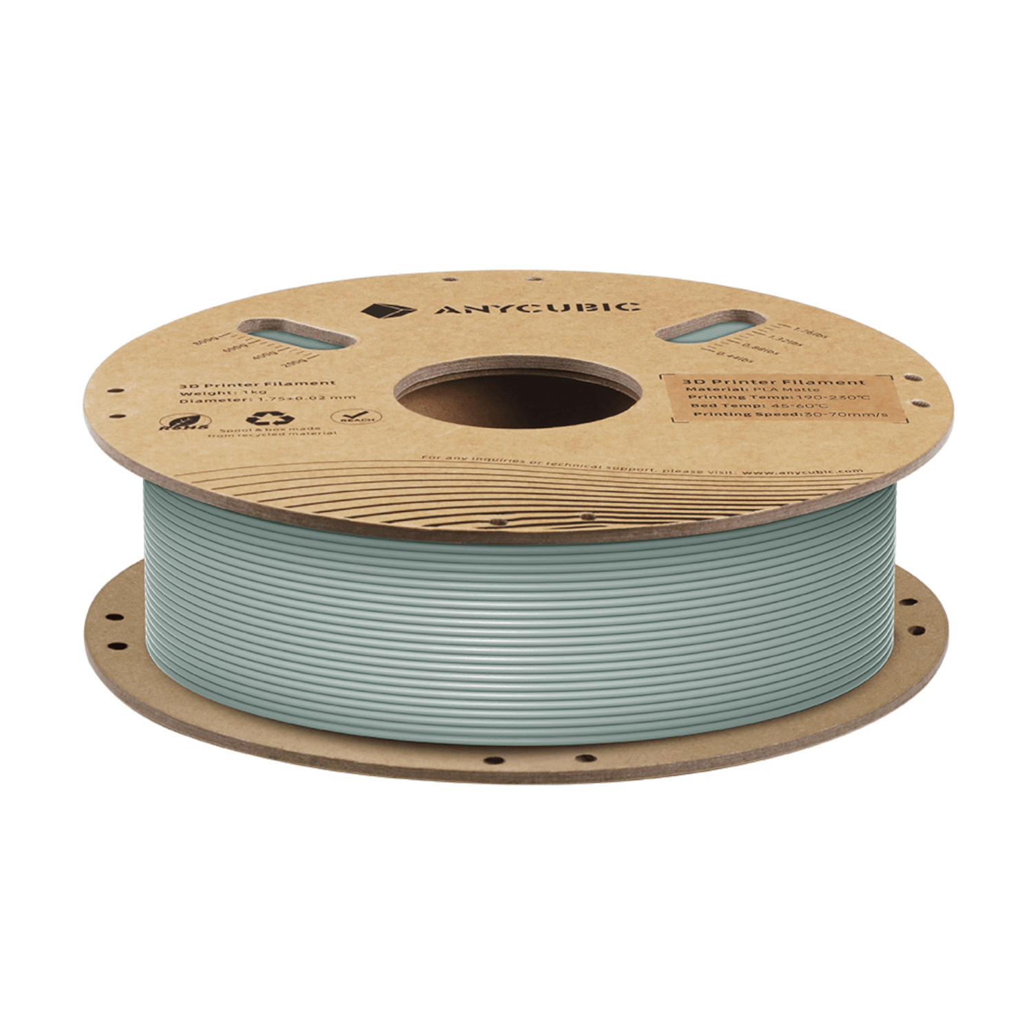 Anycubic PLA Matte Filament 1kg - Nardo Grey-1