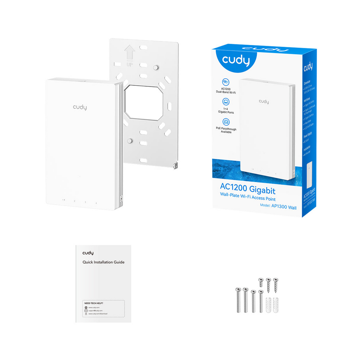 Cudy AC1200 Gigabit Dual-Band Wi-Fi 5 Wall-Plate Access Point-5