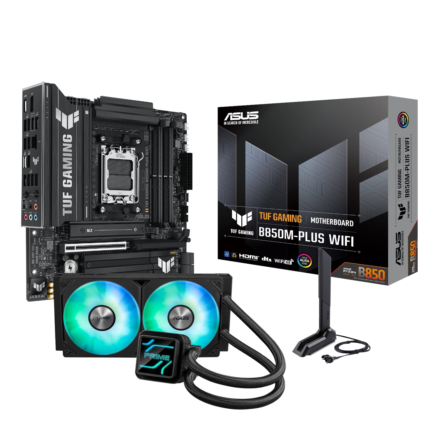 Asus TUF Gaming B850M-PLUS WIFI and Asus Prime LC 240 ARGB Liquid CPU Cooler Bundle-0