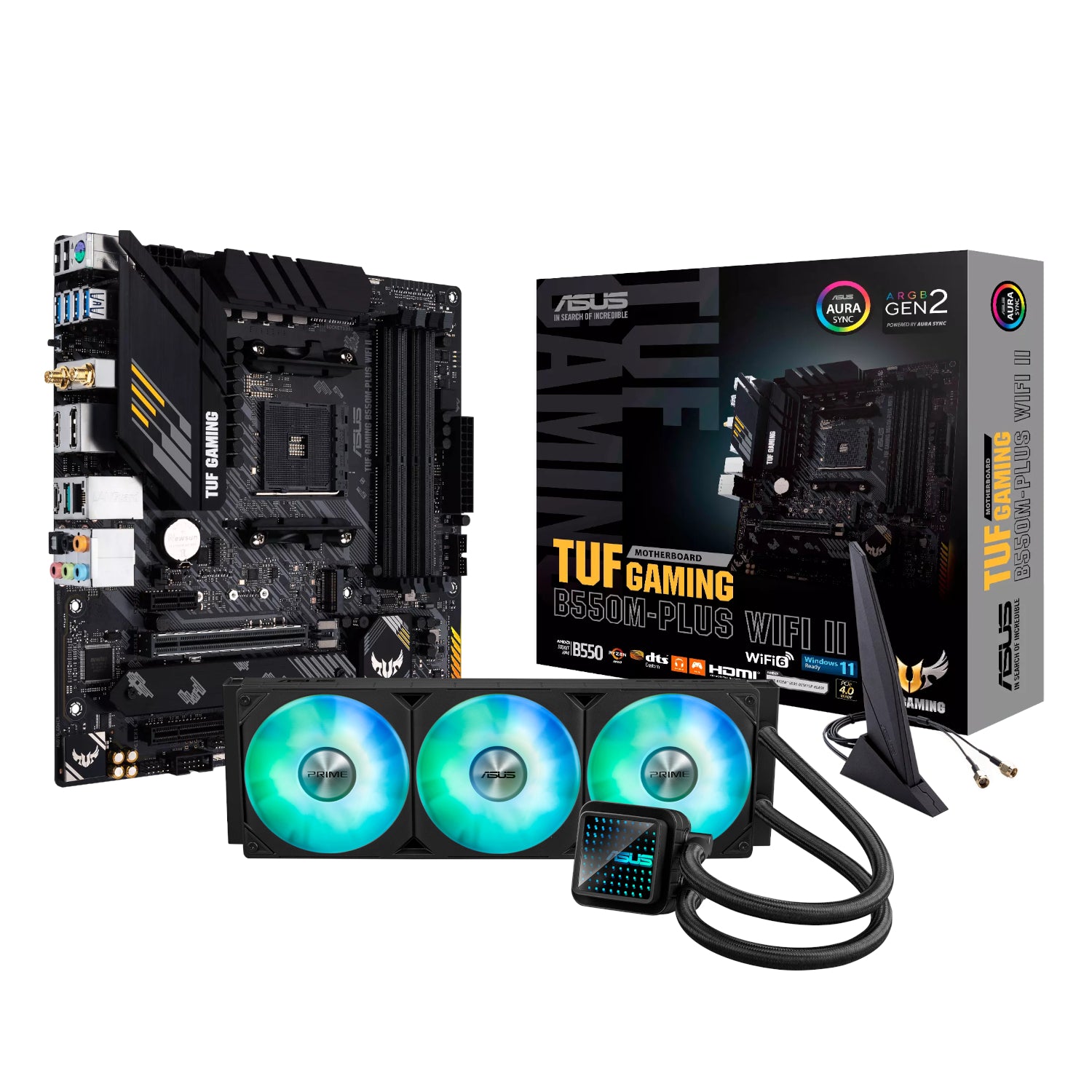 Asus TUF GAMING B550M-PLUS WIFI II and Asus Prime LC 360 ARGB Liquid CPU Cooler Bundle-0
