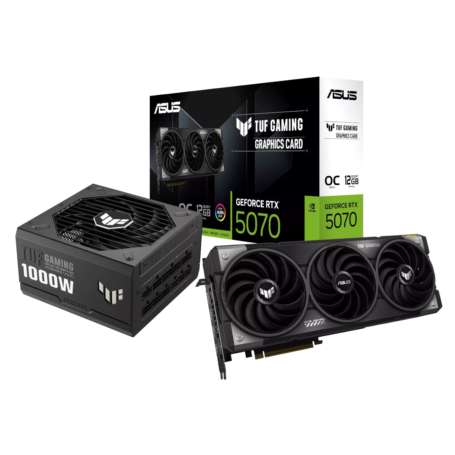 Asus TUF Gaming GeForce RTX 5070 OC Edition and 1000W 80 PLUS Gold Modular Power Supply Bundle -0