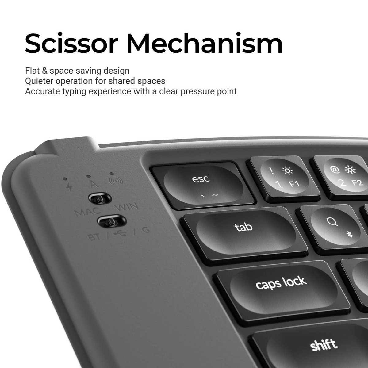 Keychron B11 Pro Ultra-Slim Wireless Foldable Keyboard Alice Layout - Space Gray-1