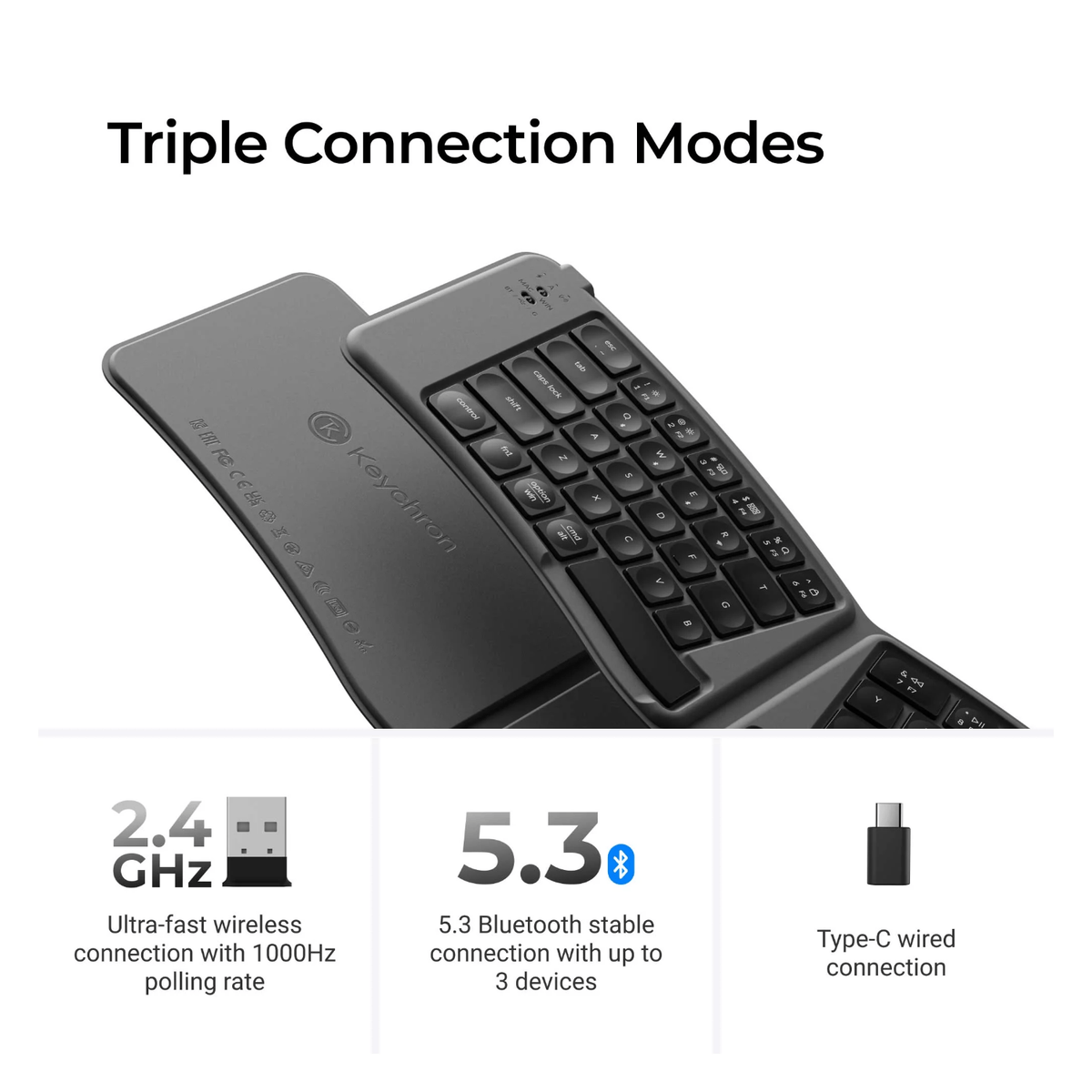 Keychron B11 Pro Ultra-Slim Wireless Foldable Keyboard Alice Layout - Space Gray-3