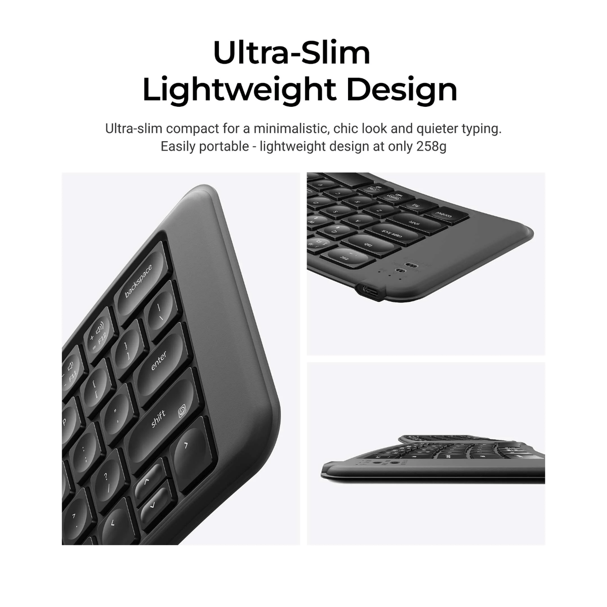 Keychron B11 Pro Ultra-Slim Wireless Foldable Keyboard Alice Layout - Space Gray-4
