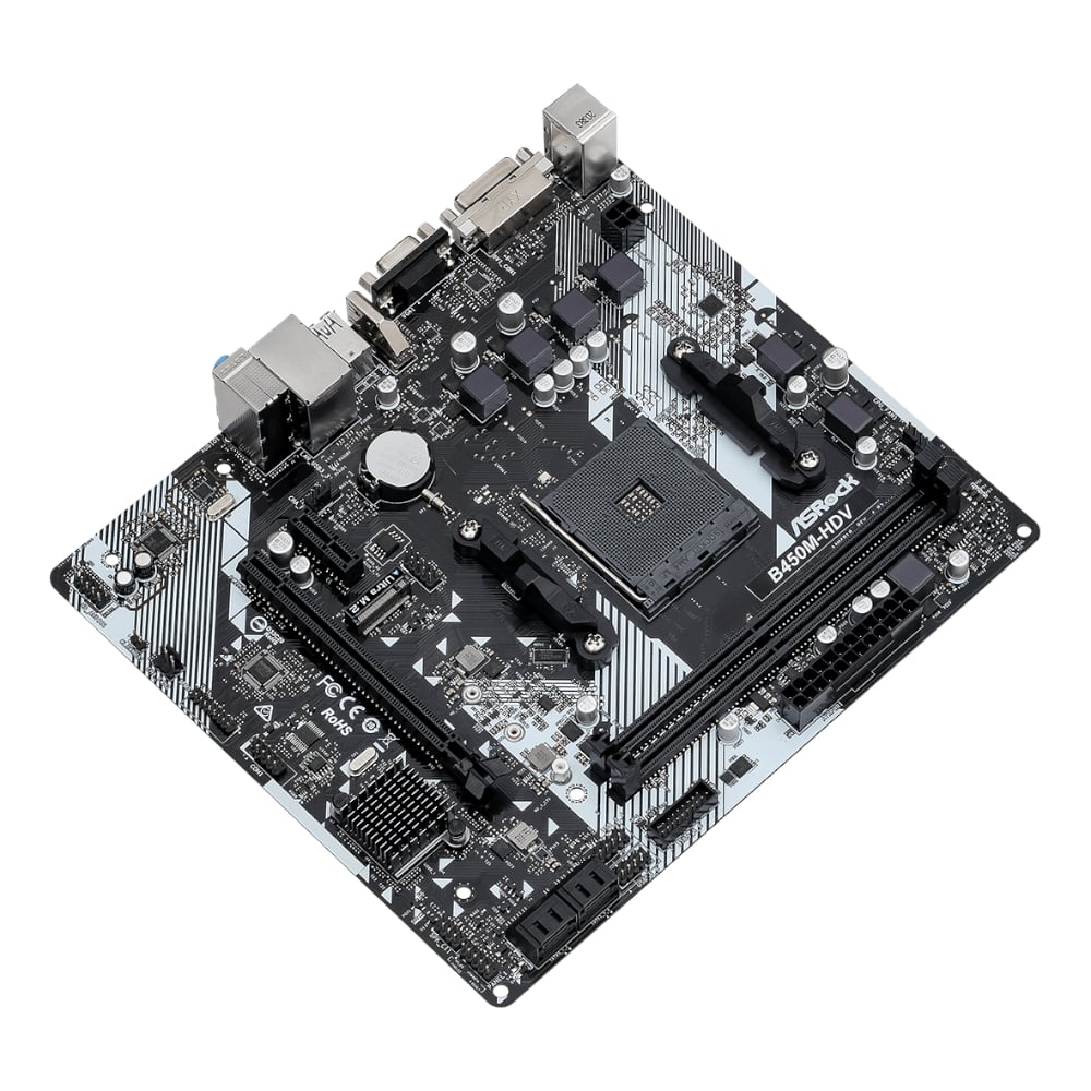 ASRock B450M-HDV R4.0 AMD AM4 m-ATX Motherboard-2