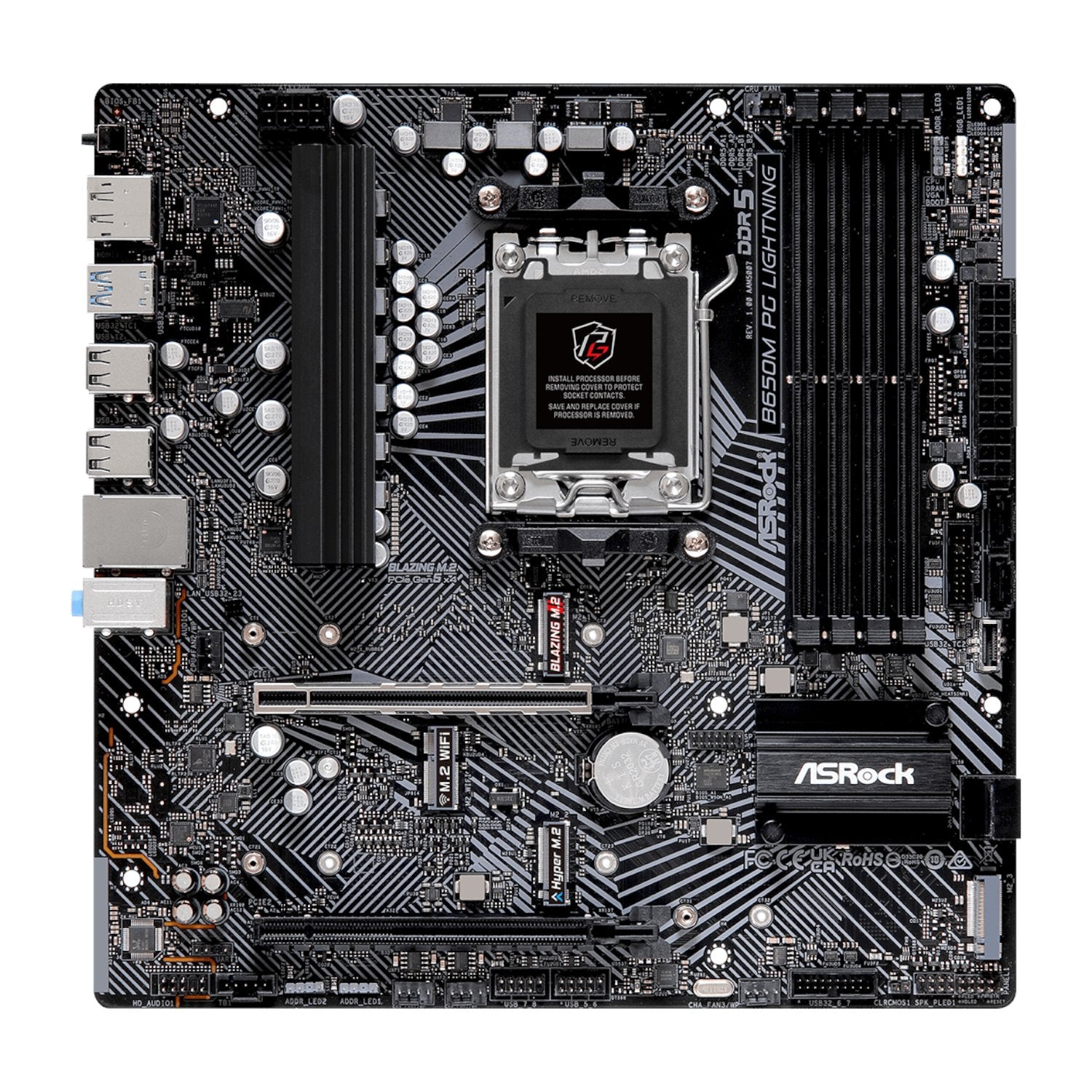 ASRock B650M PG Lightning AMD AM5 Micro ATX Motherboard-1