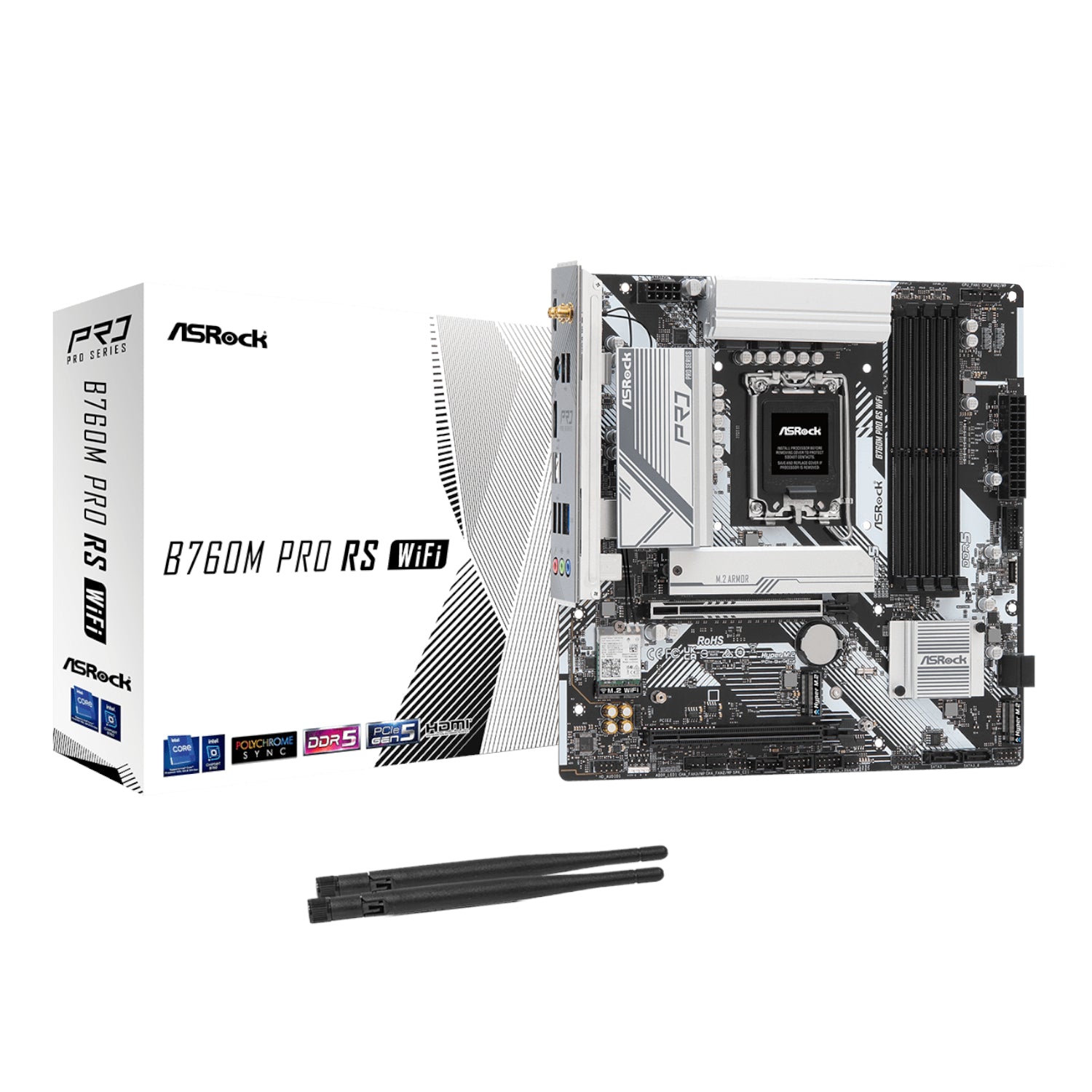 ASRock B760M Pro RS WiFi Intel LGA 1700 MATX Gaming Motherboard-0