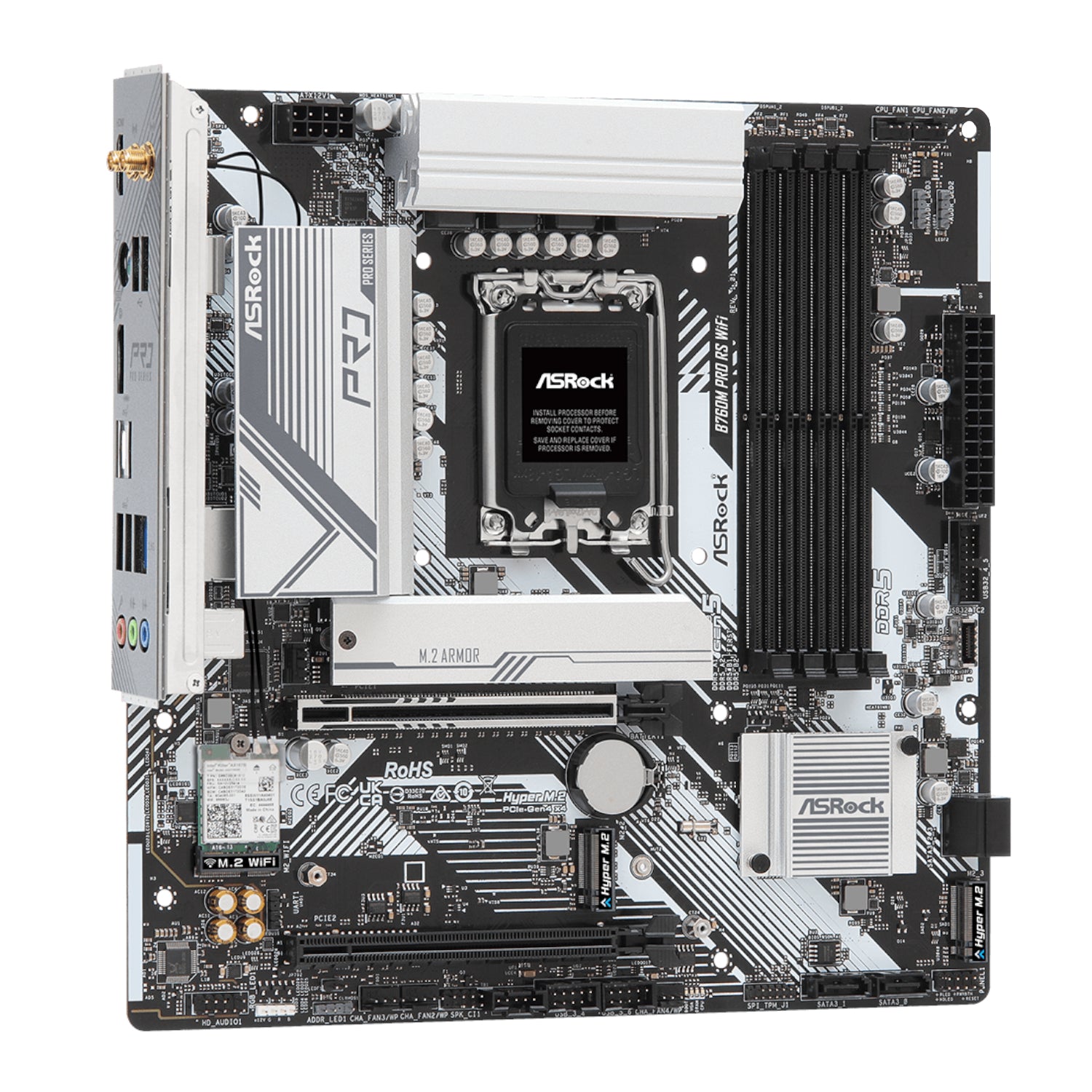 ASRock B760M Pro RS WiFi Intel LGA 1700 MATX Gaming Motherboard-2