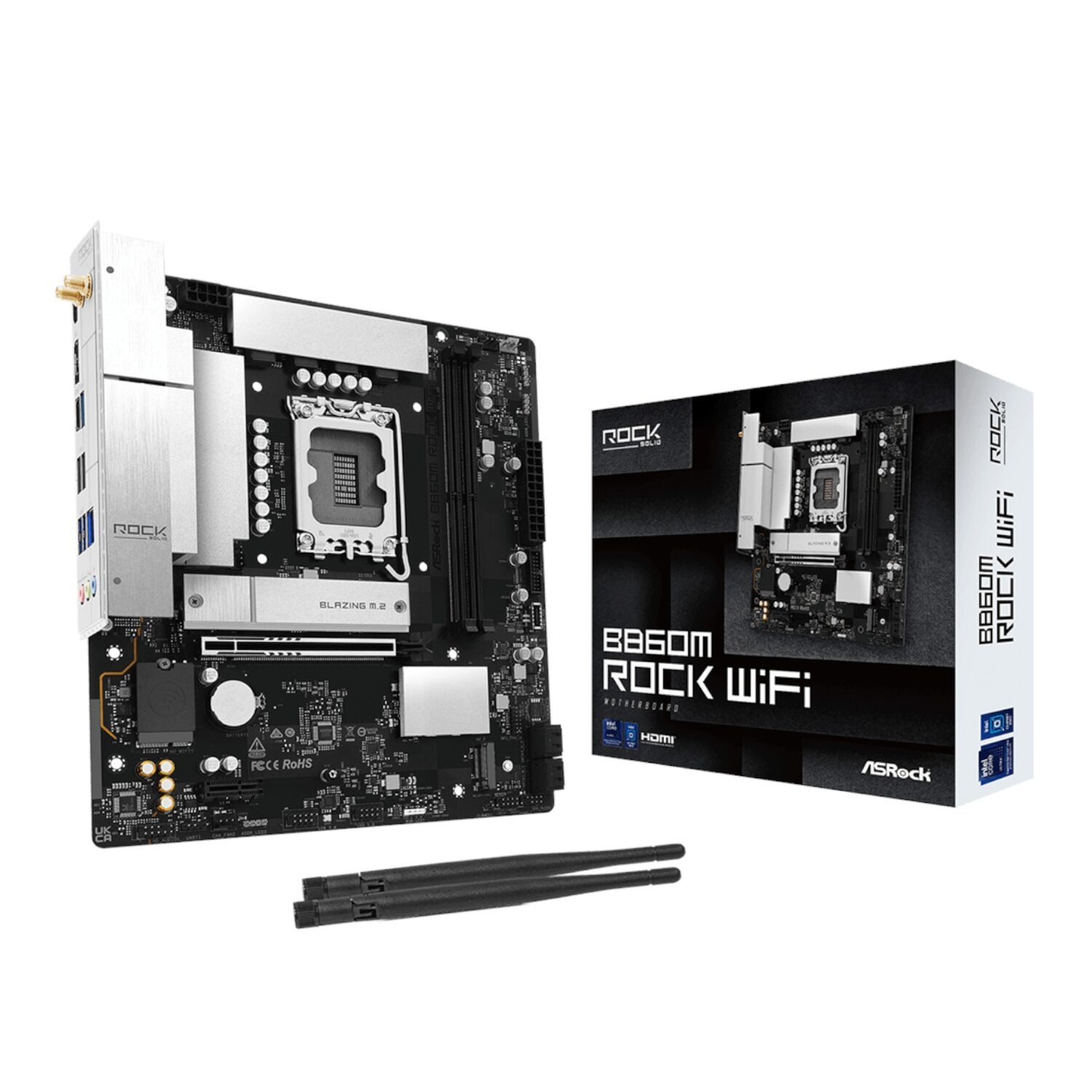 ASRock B860M Rock WiFi Intel LGA1851 MATX Gaming Motherboard-0