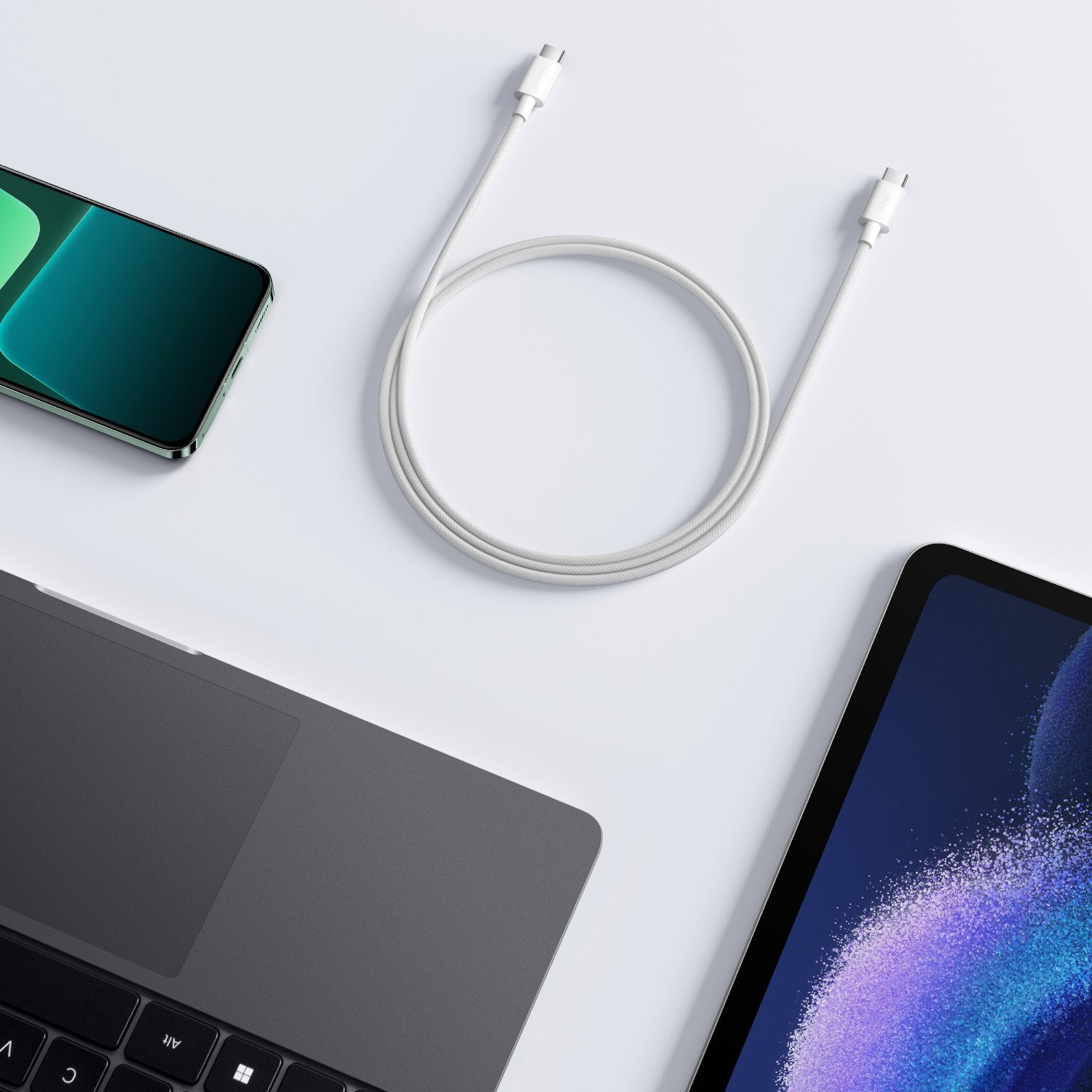 Xiaomi 3A Braided USB Type-C to USB Type-C Cable 1M - White-5