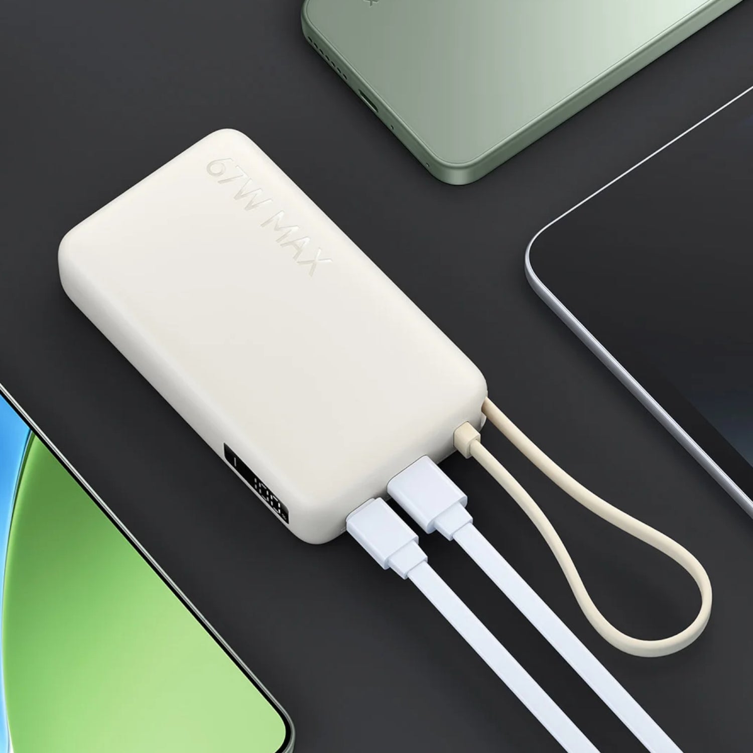 Xiaomi 67W Power Bank 10000 (Integrated Cable) - Tan-5