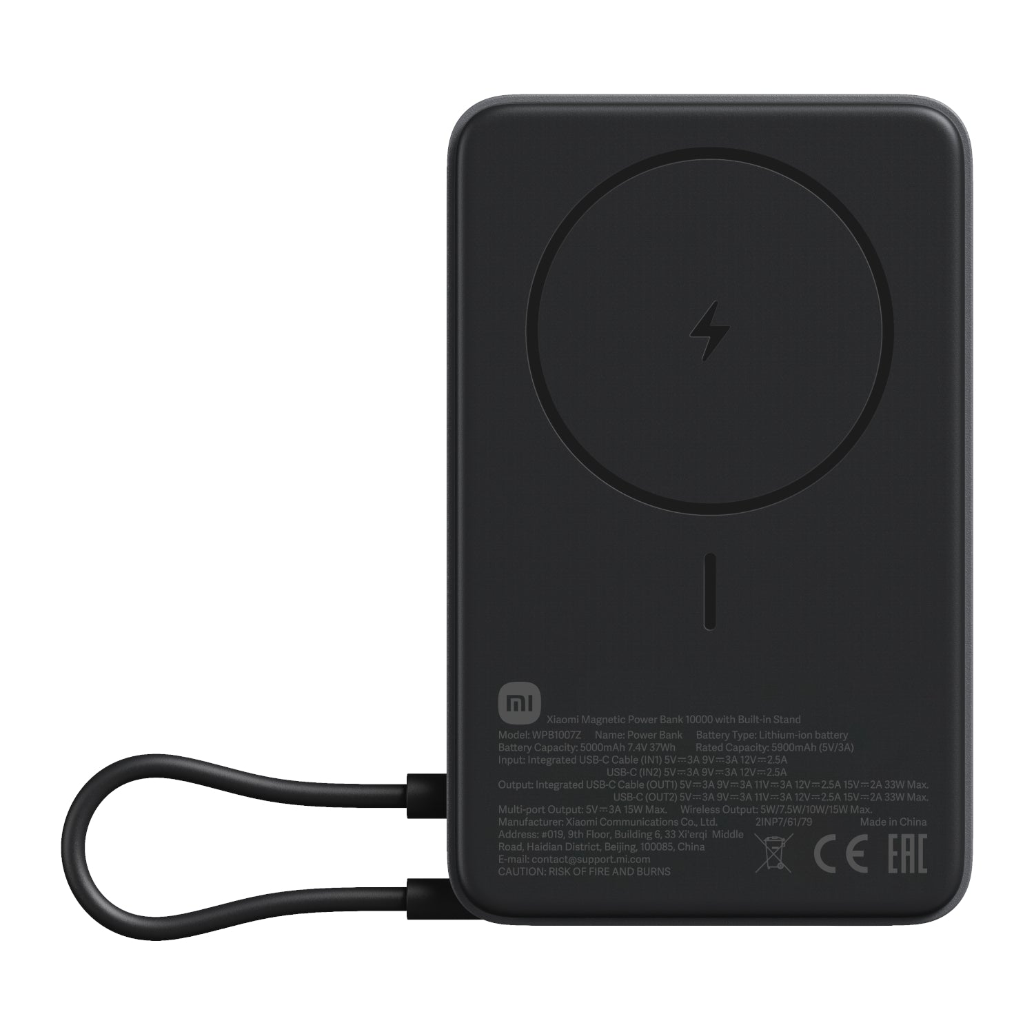 Xiaomi Magnetic Power Bank 10000mAh with Built-in Stand - Dark Grey-0