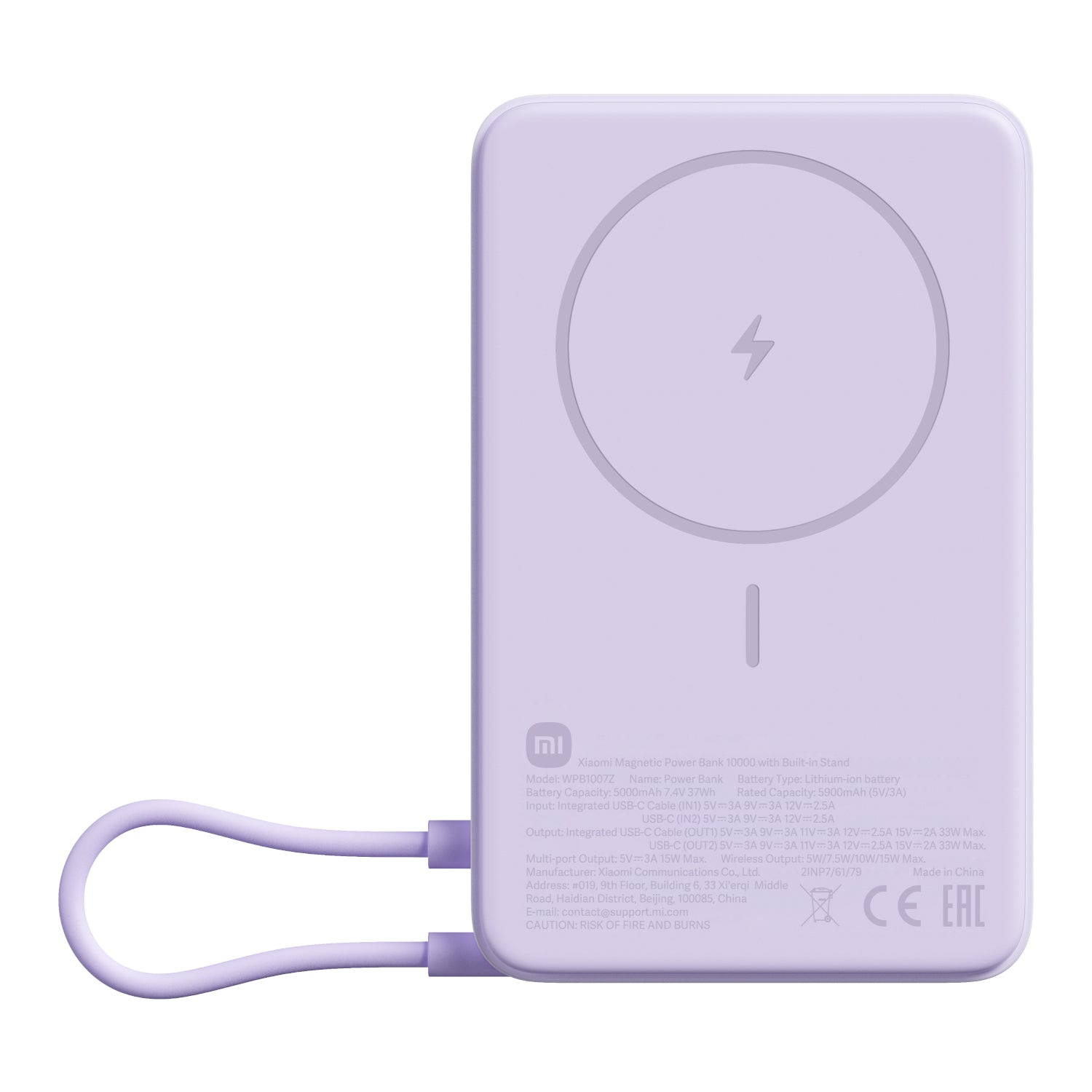 Xiaomi Magnetic Power Bank 10000 with Built-in Stand - Purple-0