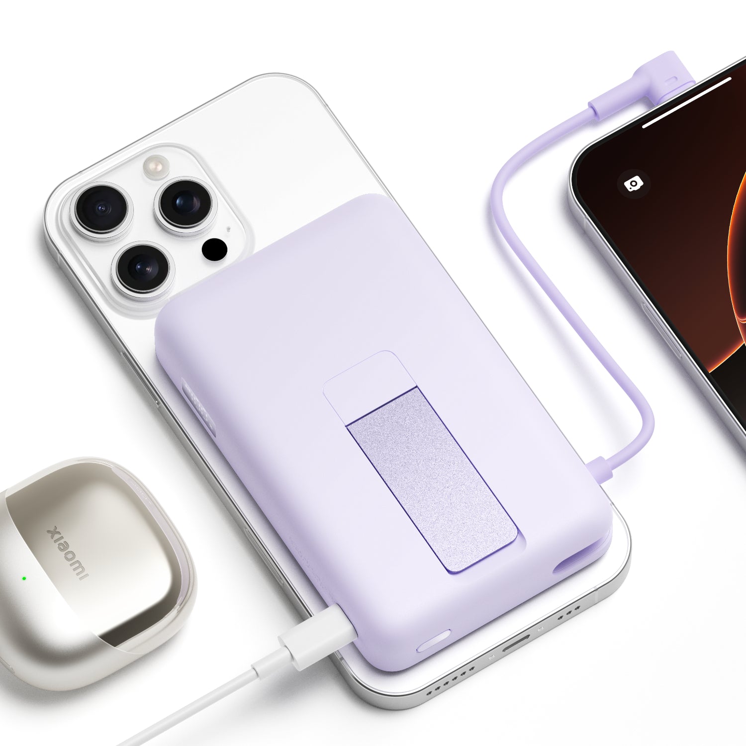 Xiaomi Magnetic Power Bank 10000 with Built-in Stand - Purple-2
