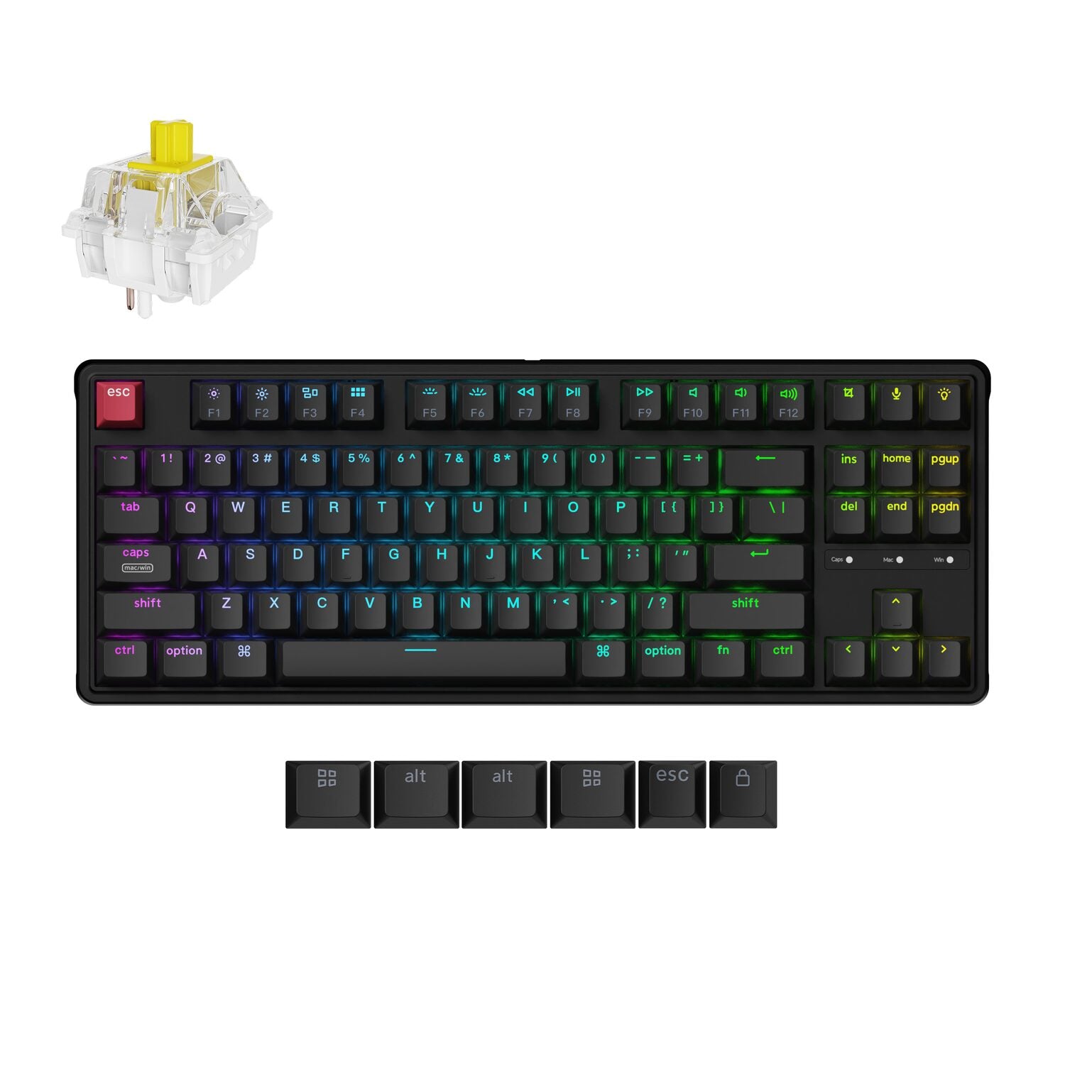 Keychron C3 Pro 80% 8K Super Banana Switch Hot-swappable RGB Wired Custom Mechanical Keyboard-0