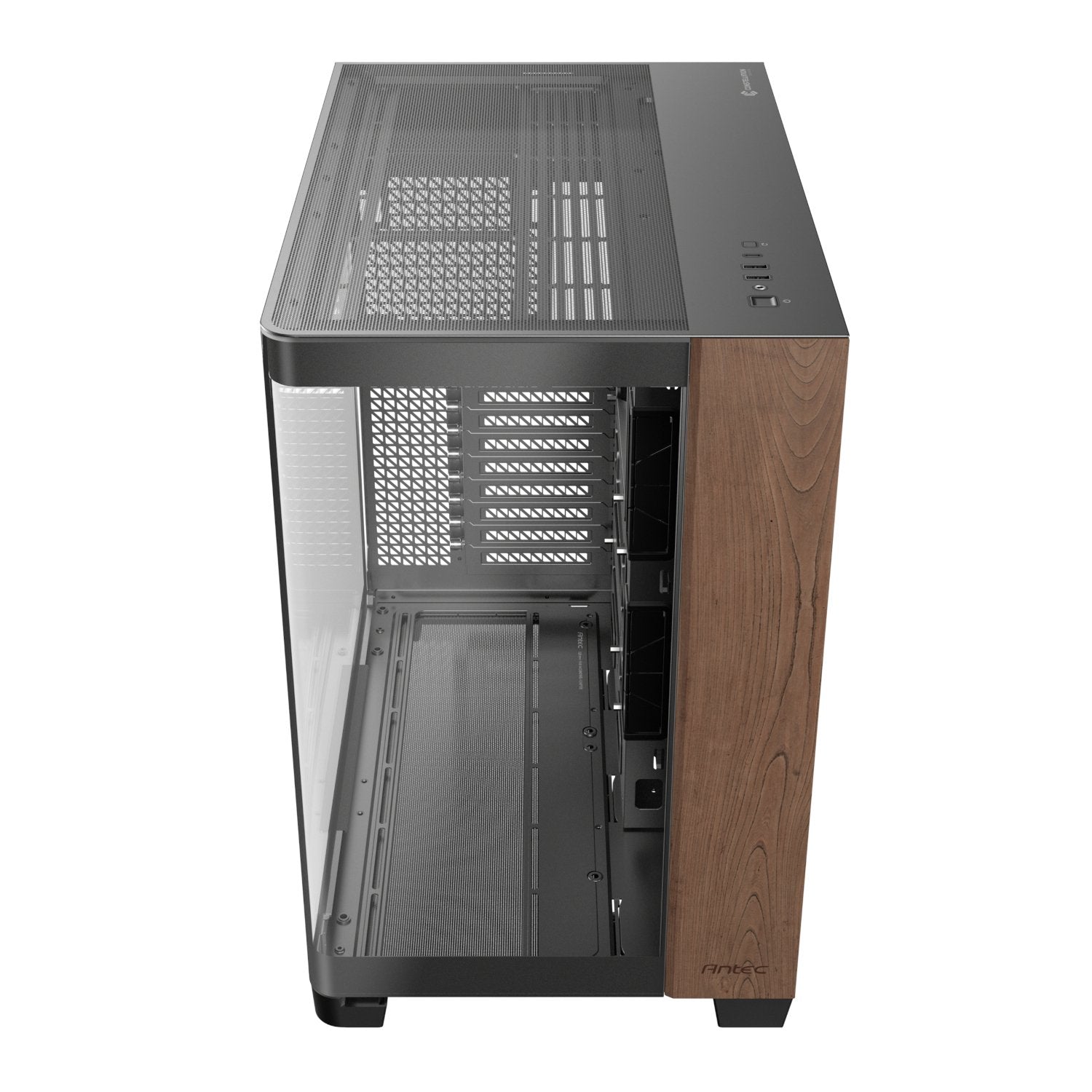 Antec C8 Curved Wood E-ATX | ATX | Micro-ATX | ITX Dual Chamber Gaming Chassis - Black-1