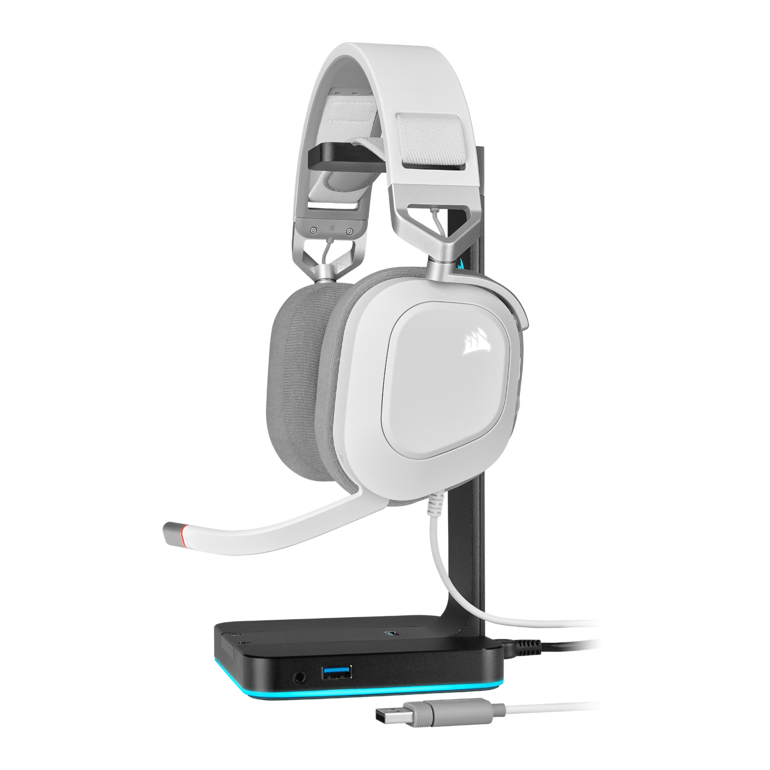Corsair HS80 RGB USB Wired Over-Ear Gaming Headset — White-4
