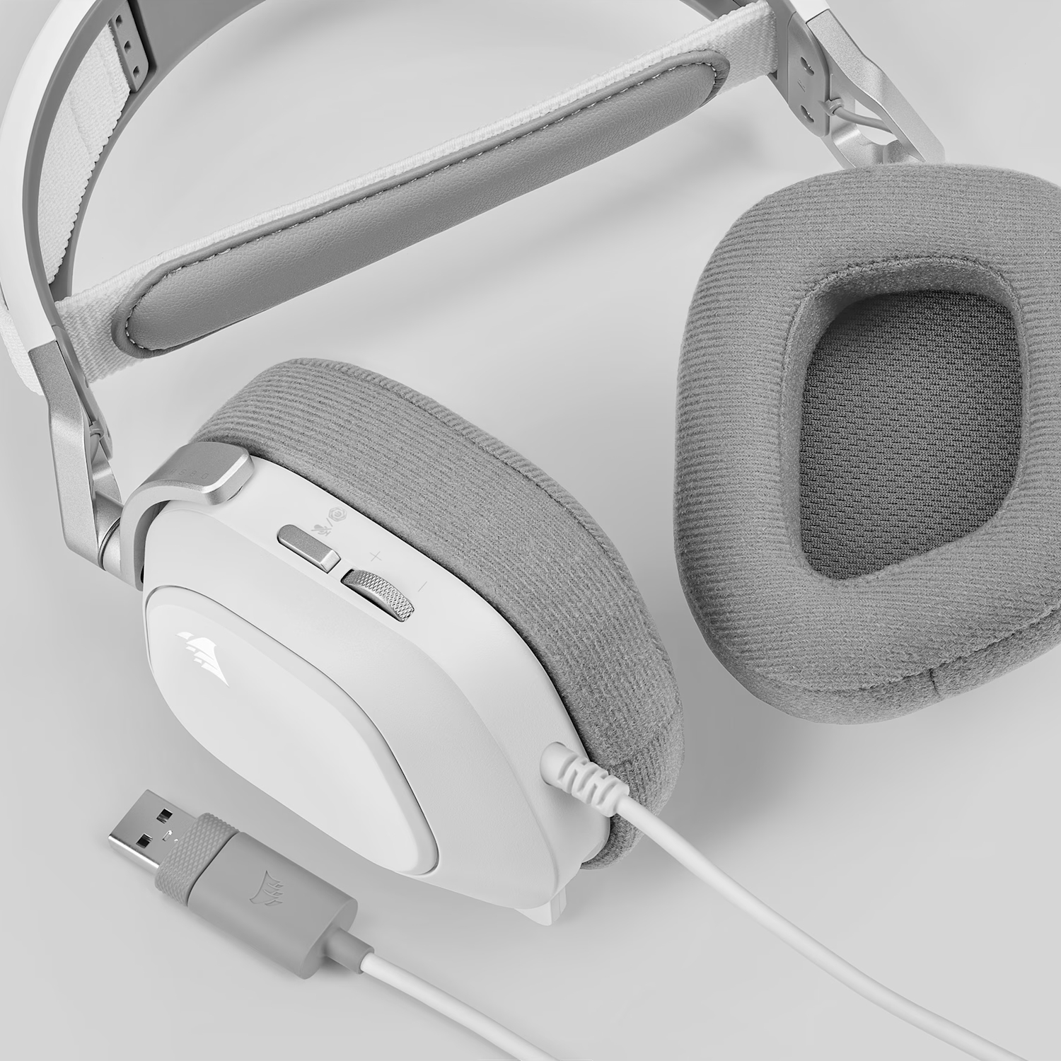 Corsair HS80 RGB USB Wired Over-Ear Gaming Headset — White-5