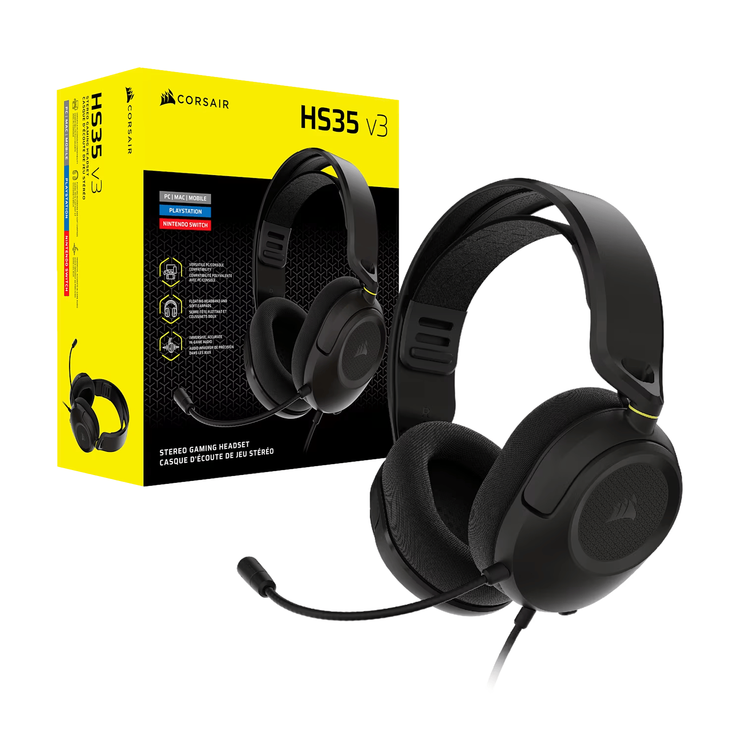 Corsair HS35 v3 Wired Gaming Headset - Carbon-3
