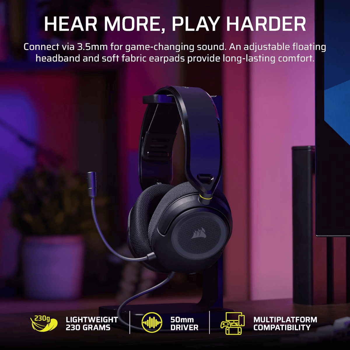 Corsair HS35 v3 Wired Gaming Headset - Carbon-4