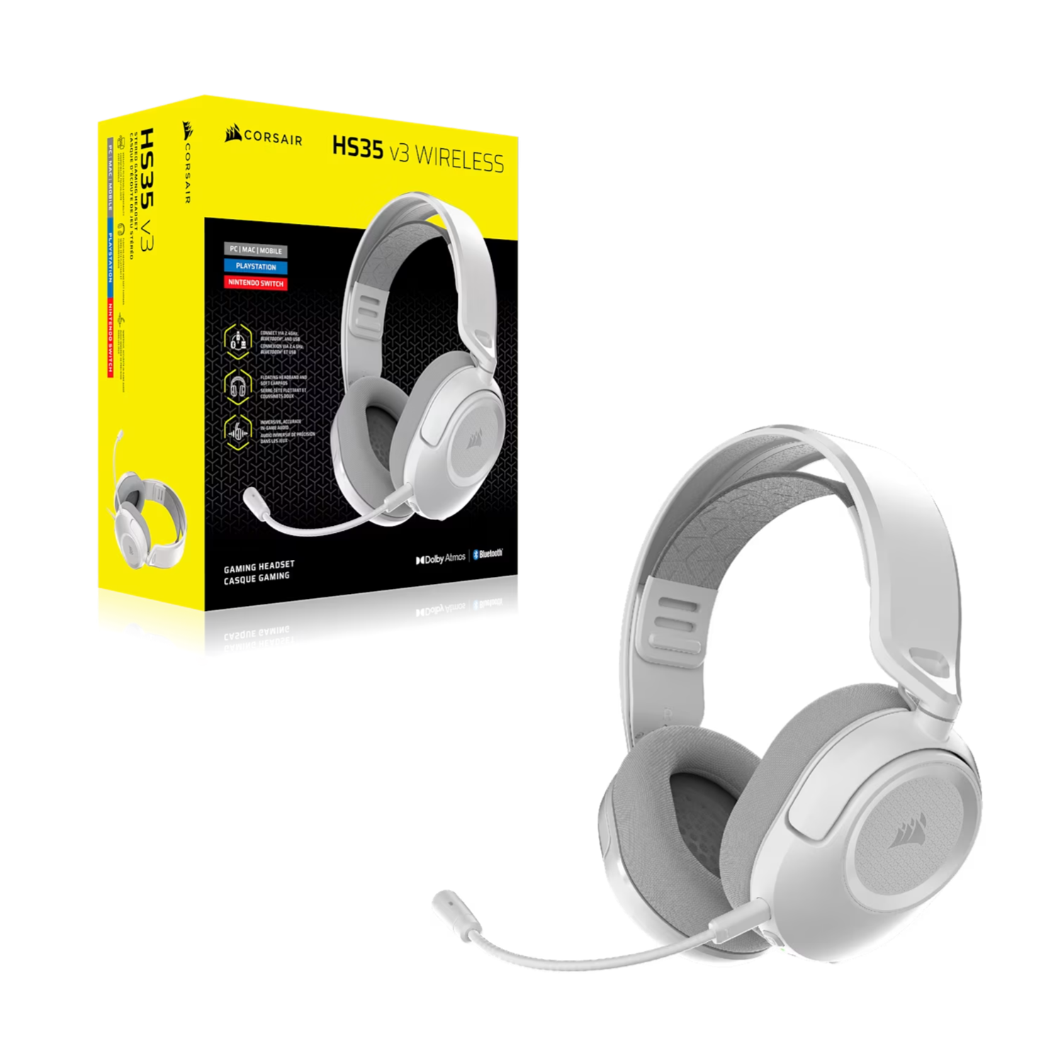 Corsair HS35 v3 Wireless Gaming Headset - White-3