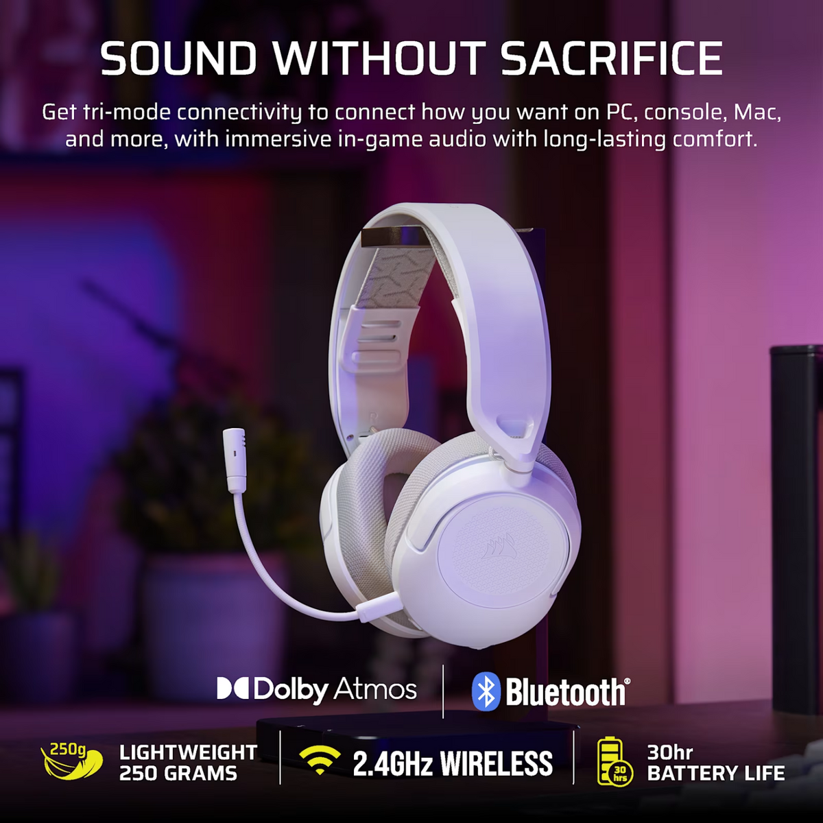 Corsair HS35 v3 Wireless Gaming Headset - White-5