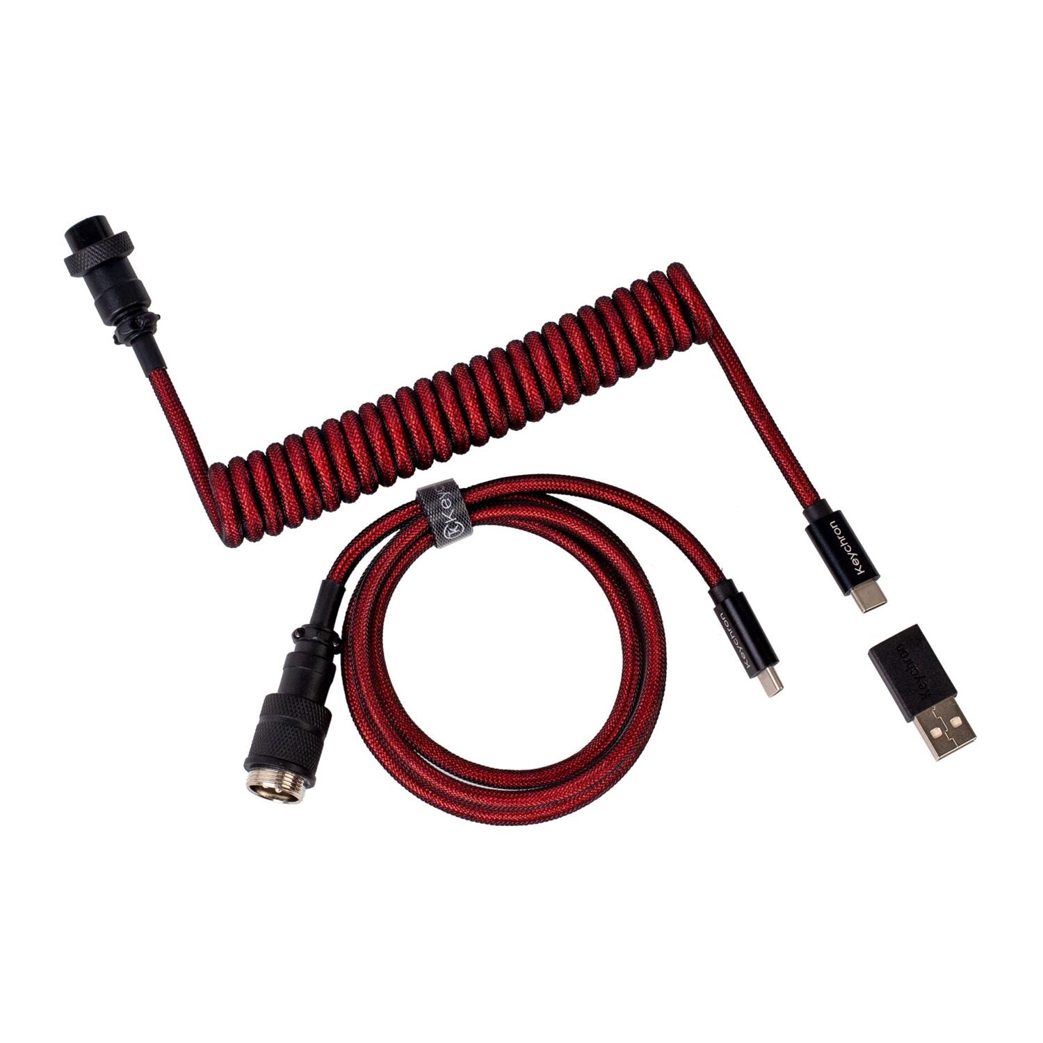 Keychron Coiled Aviator Cable - Red-0