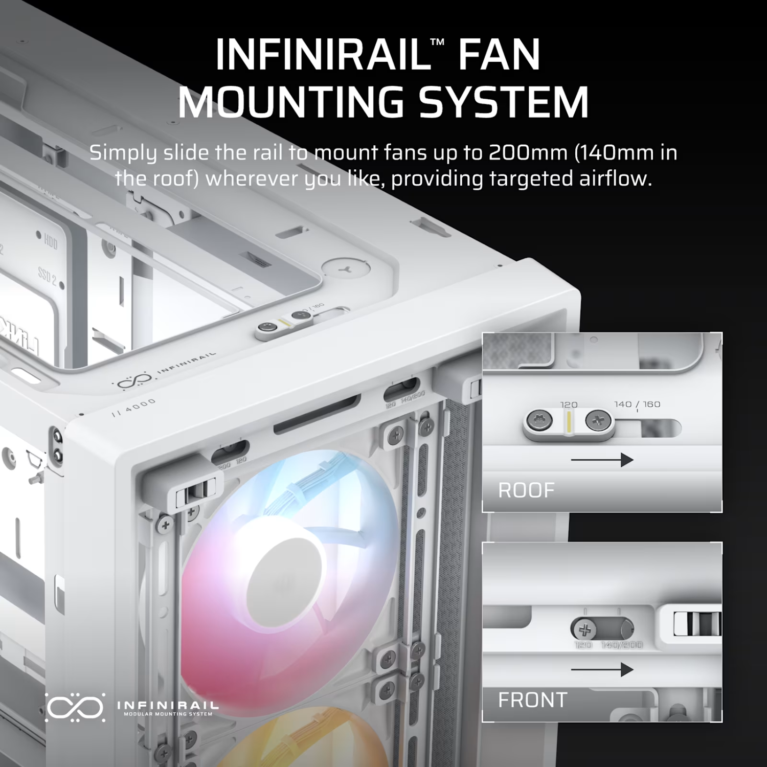 Corsair FRAME 4000D RS ARGB Modular Mid-Tower PC Case - White-4