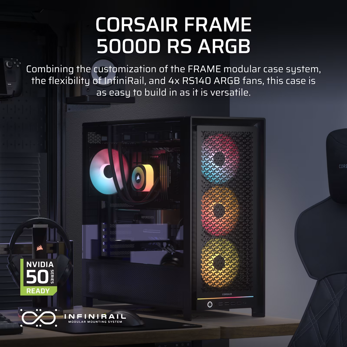 Corsair FRAME 5000D RS ARGB High-Airflow Mid-Tower PC Case - Black-1