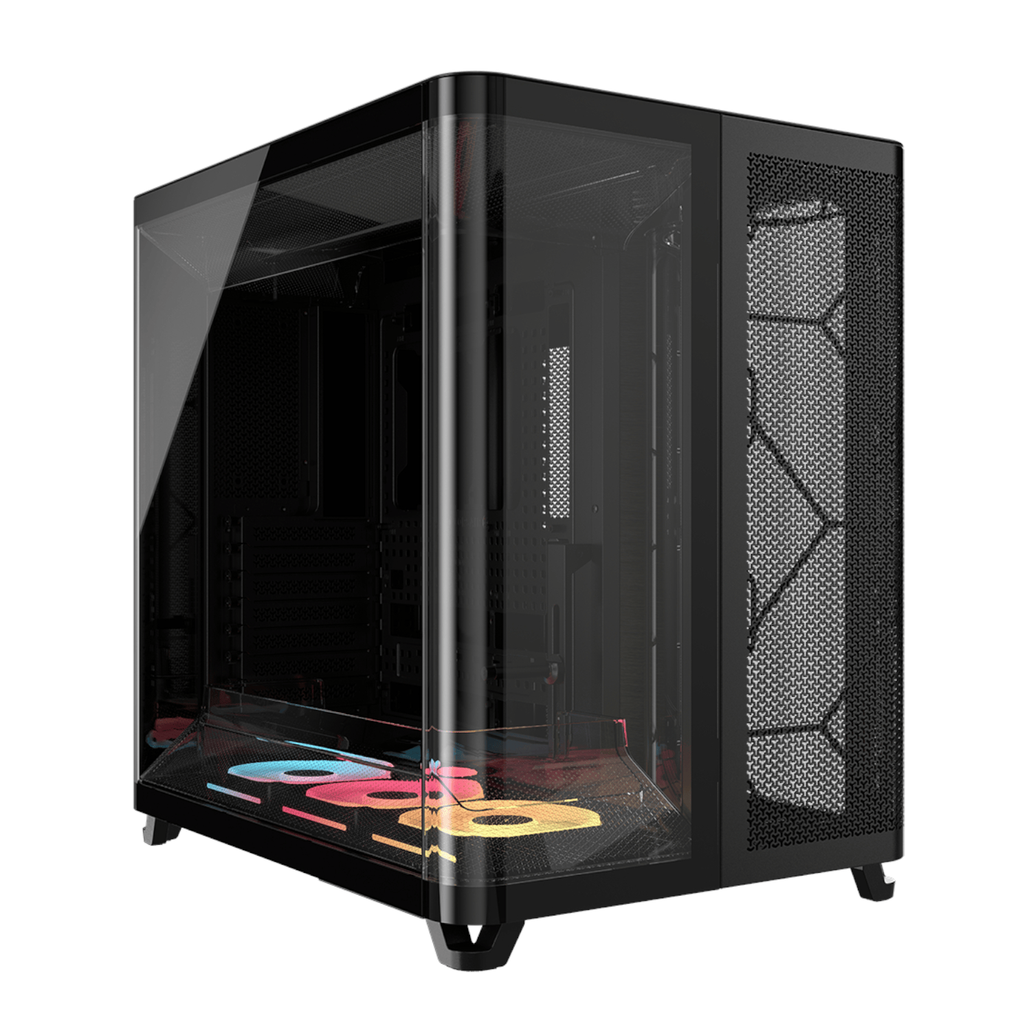 Corsair AIR 5400 LX-R RGB iCUE LINK Triple Chamber Mid-Tower PC Case - Black-0