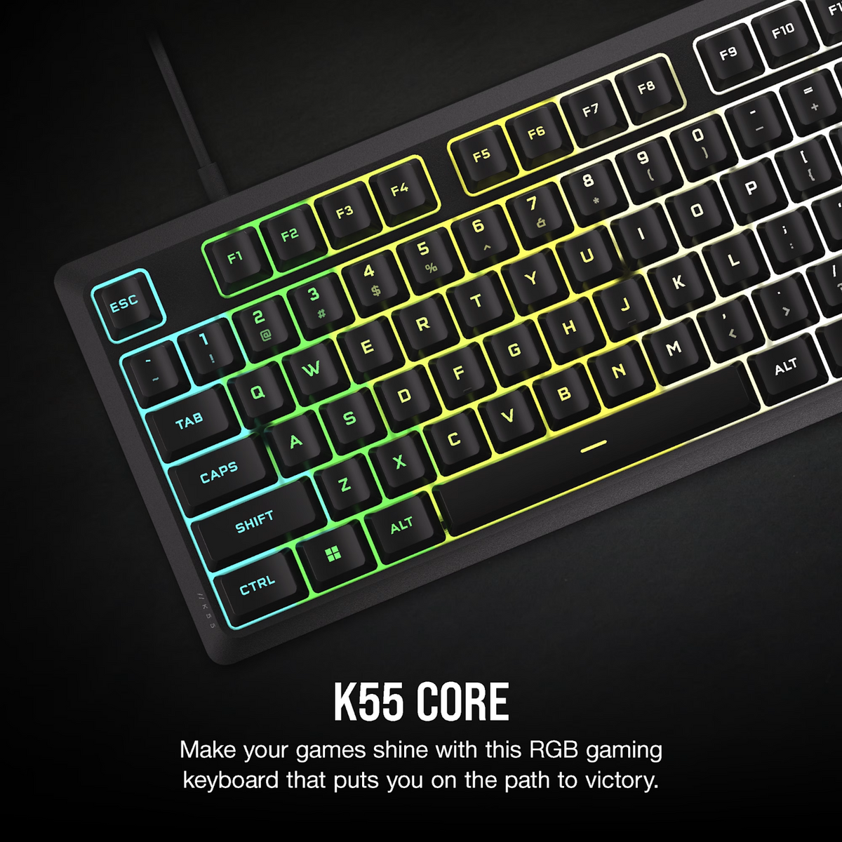 Corsair K55 CORE RGB Gaming Keyboard - Black-1