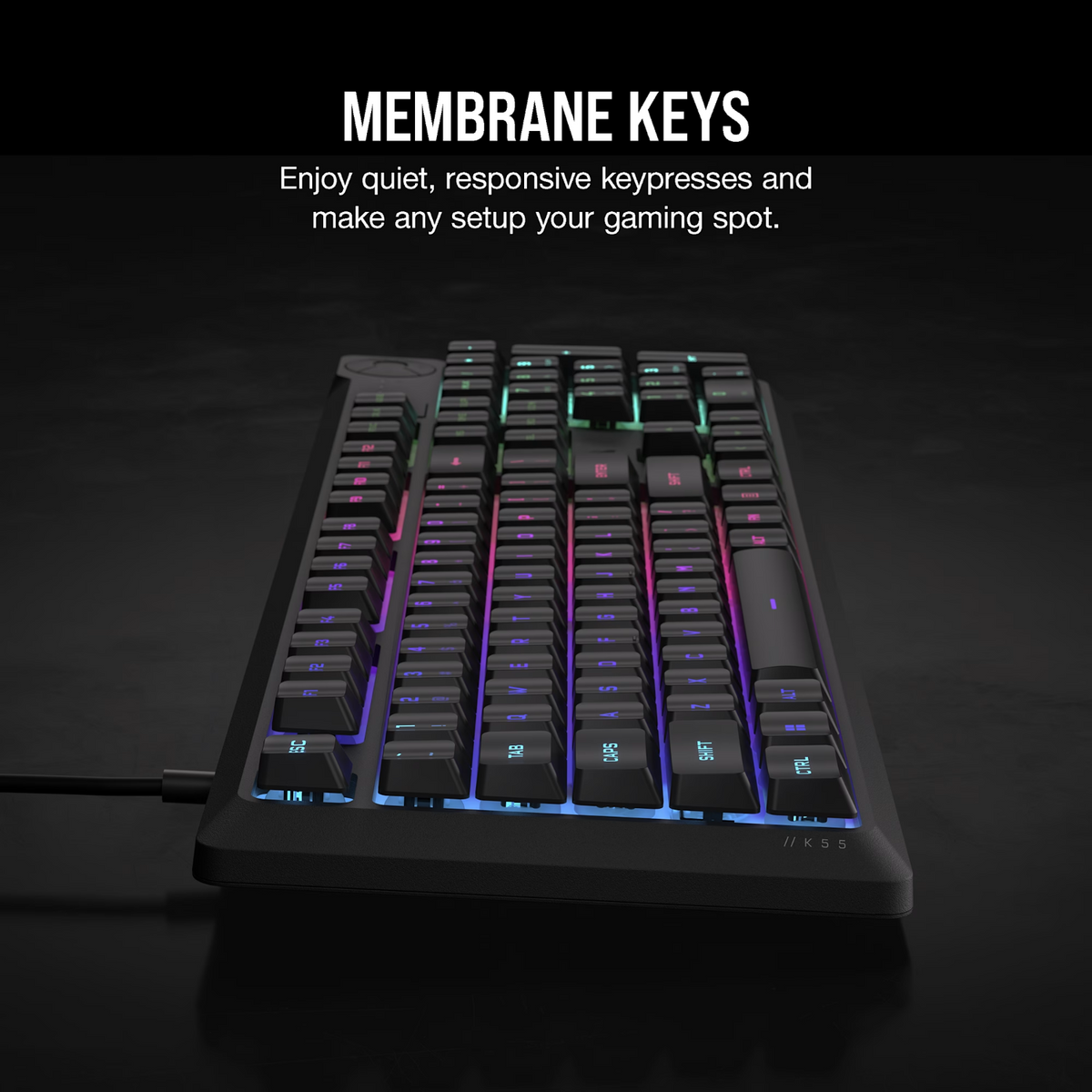 Corsair K55 CORE RGB Gaming Keyboard - Black-3