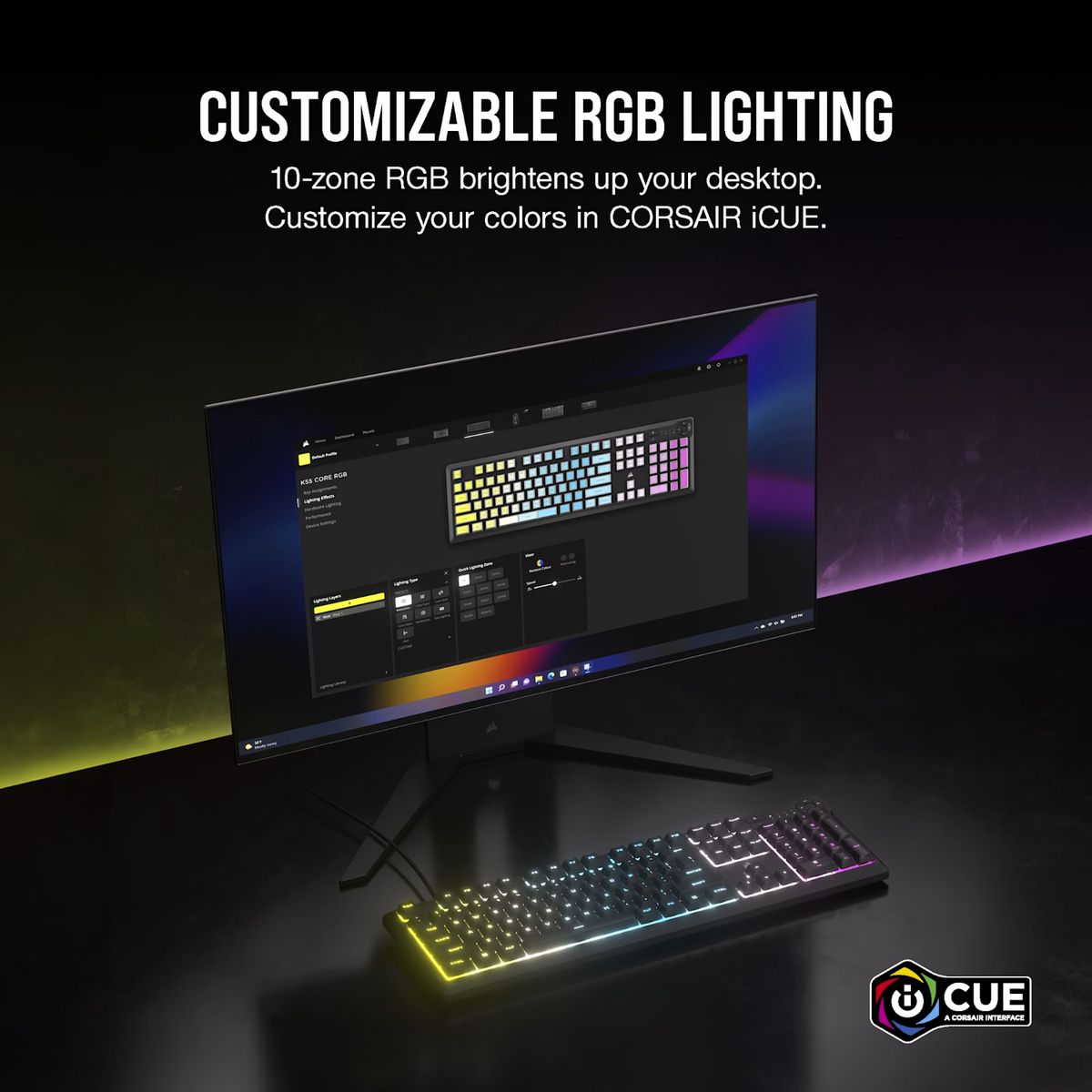 Corsair K55 CORE RGB Gaming Keyboard - Black-4