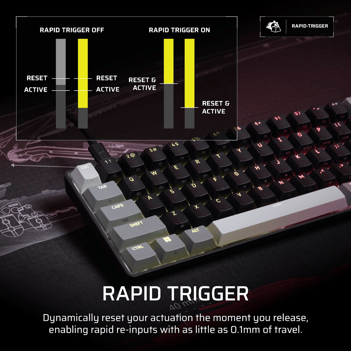 Corsair CLIPPER PRO MINI 60 Hall Effect Gaming Keyboard - Black-3