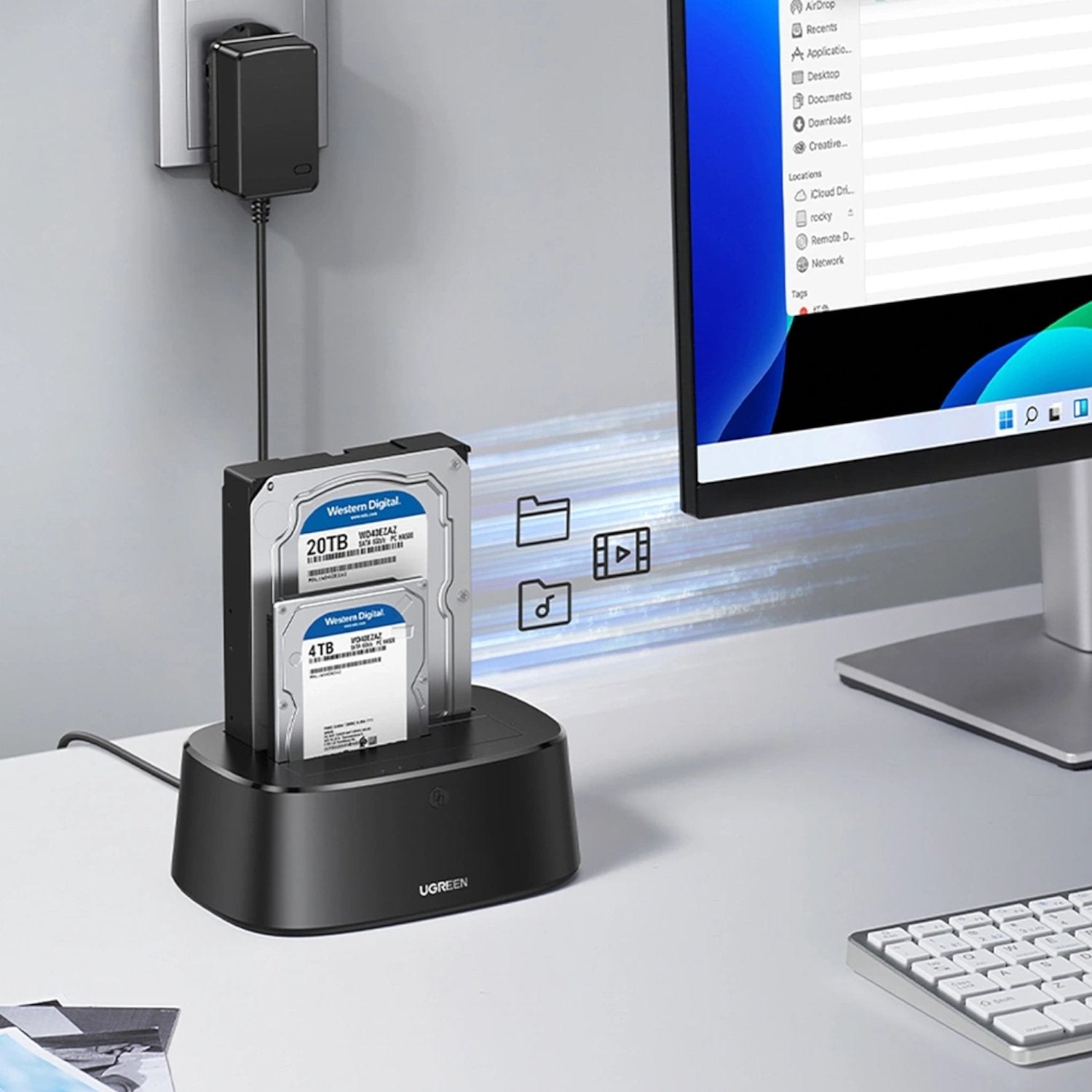 UGreen CM198 3.5/2.5 inch SATA HDD/SDD USB3.0 Docking Station-2