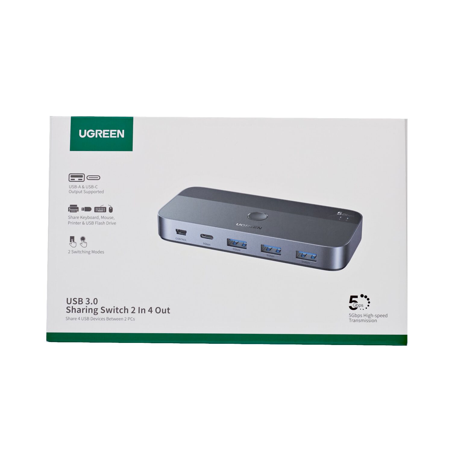 UGREEN Sharing Switch Box 2-in-4 Out-4